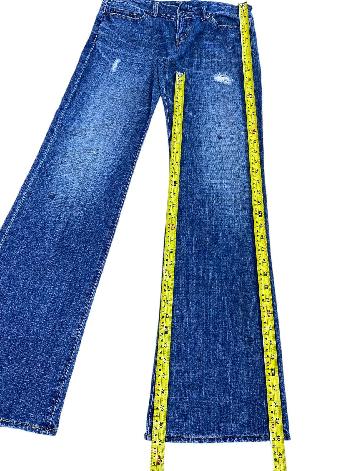 Japanese Brand Japanese Brand Faded Blue Wash Ripped Style Boot Cut Jeans Size US 31 - 8 Thumbnail