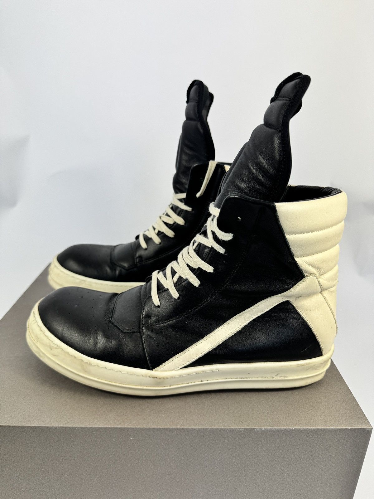 Rick Owens GEOBASKET HIGH TOP SNEAKERS Size US 11 / EU 44 - 5 Thumbnail