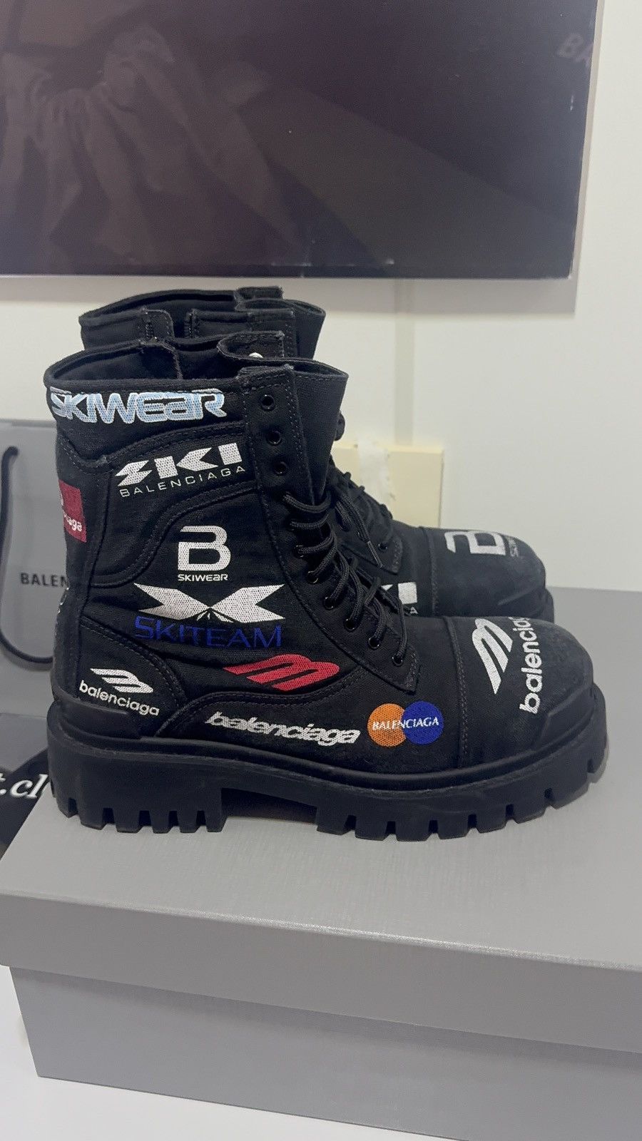 Balenciaga ✅Balenciaga Strike Comb Sky Wear black Boots multi logo 42 Size US 9 / EU 42 - 2 Thumbnail