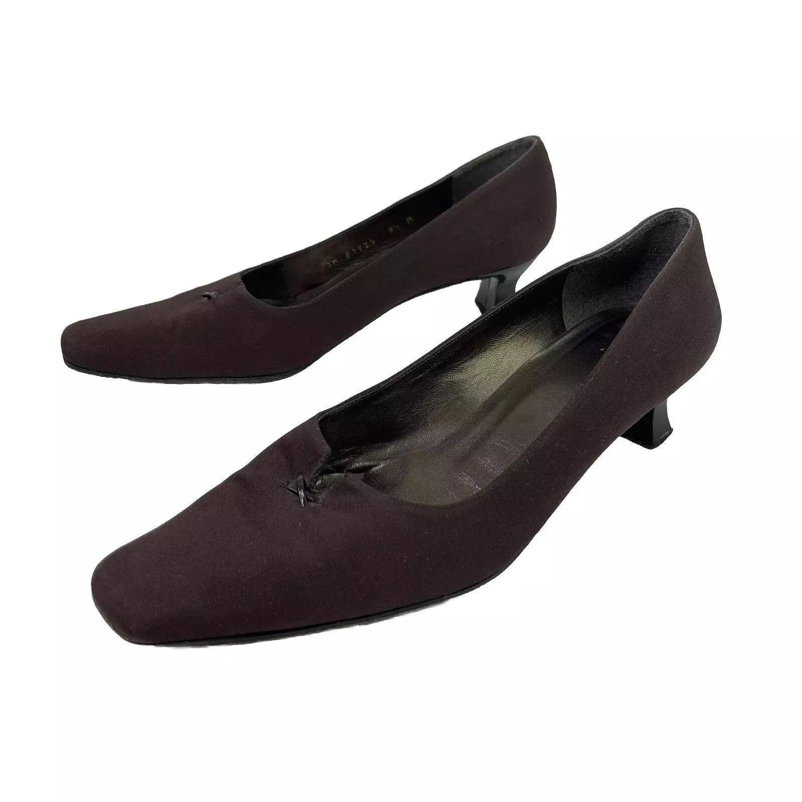 Stuart Weitzman Stuart Weitzman Brown Fabric Pumps Low Black Patent Heels Size US 9.5 / IT 39.5 - 1 Thumbnail