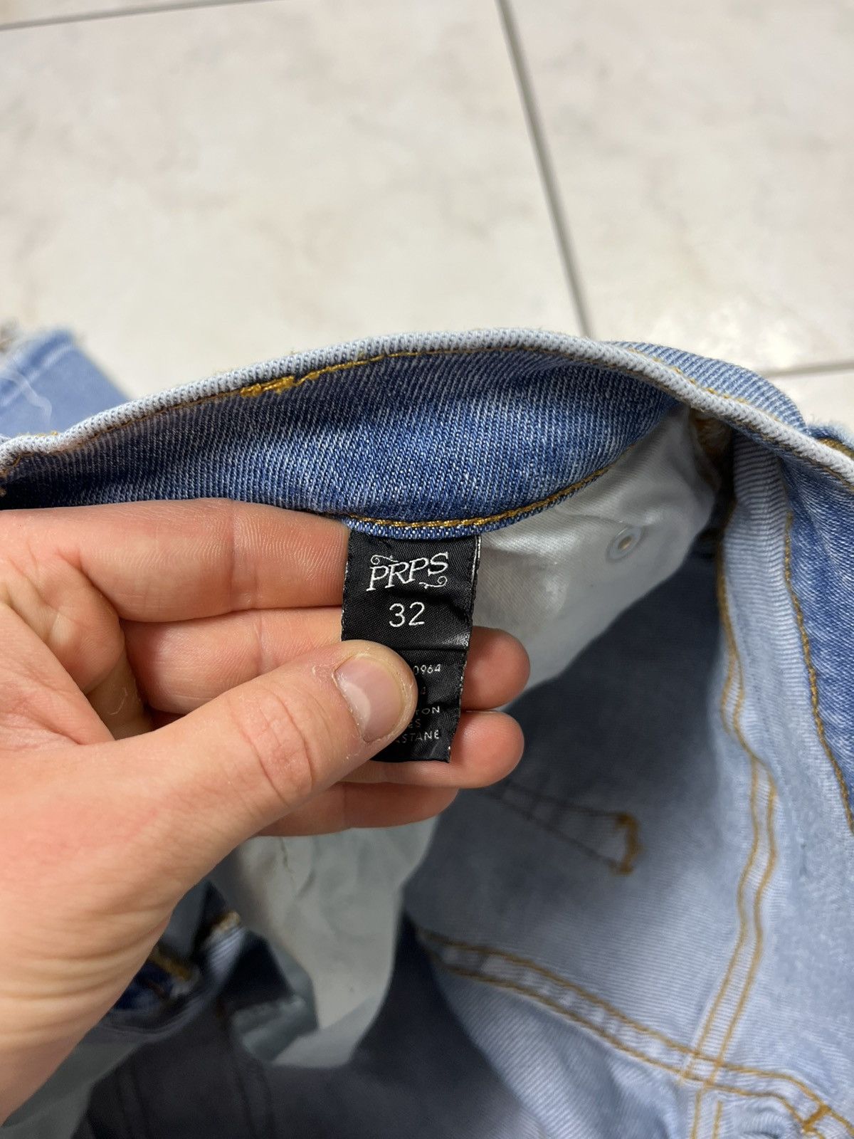 Designer × Prps PRPS windsor crop skinny fit distressed denim jeans pants Size US 32 / EU 48 - 19 Thumbnail