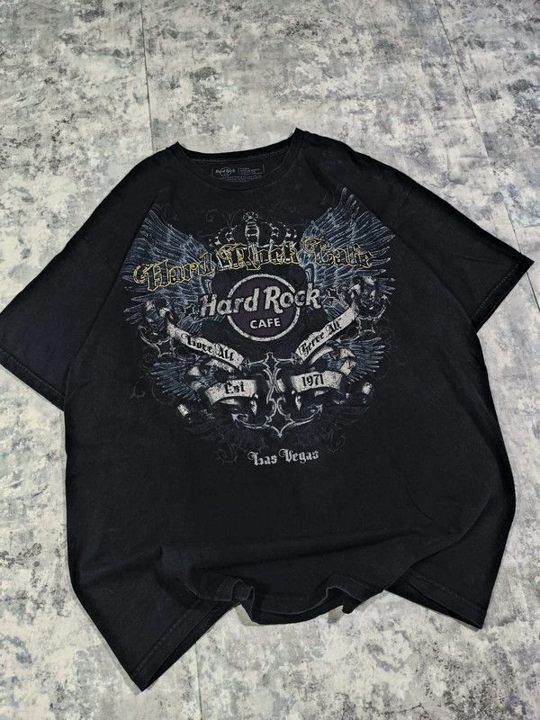 Affliction × Hard Rock Cafe × Vintage VTG 00s Hard Rock Cafe Affliction Style Wings Faded Y2K Size US XL / EU 56 / 4 - 1 Thumbnail