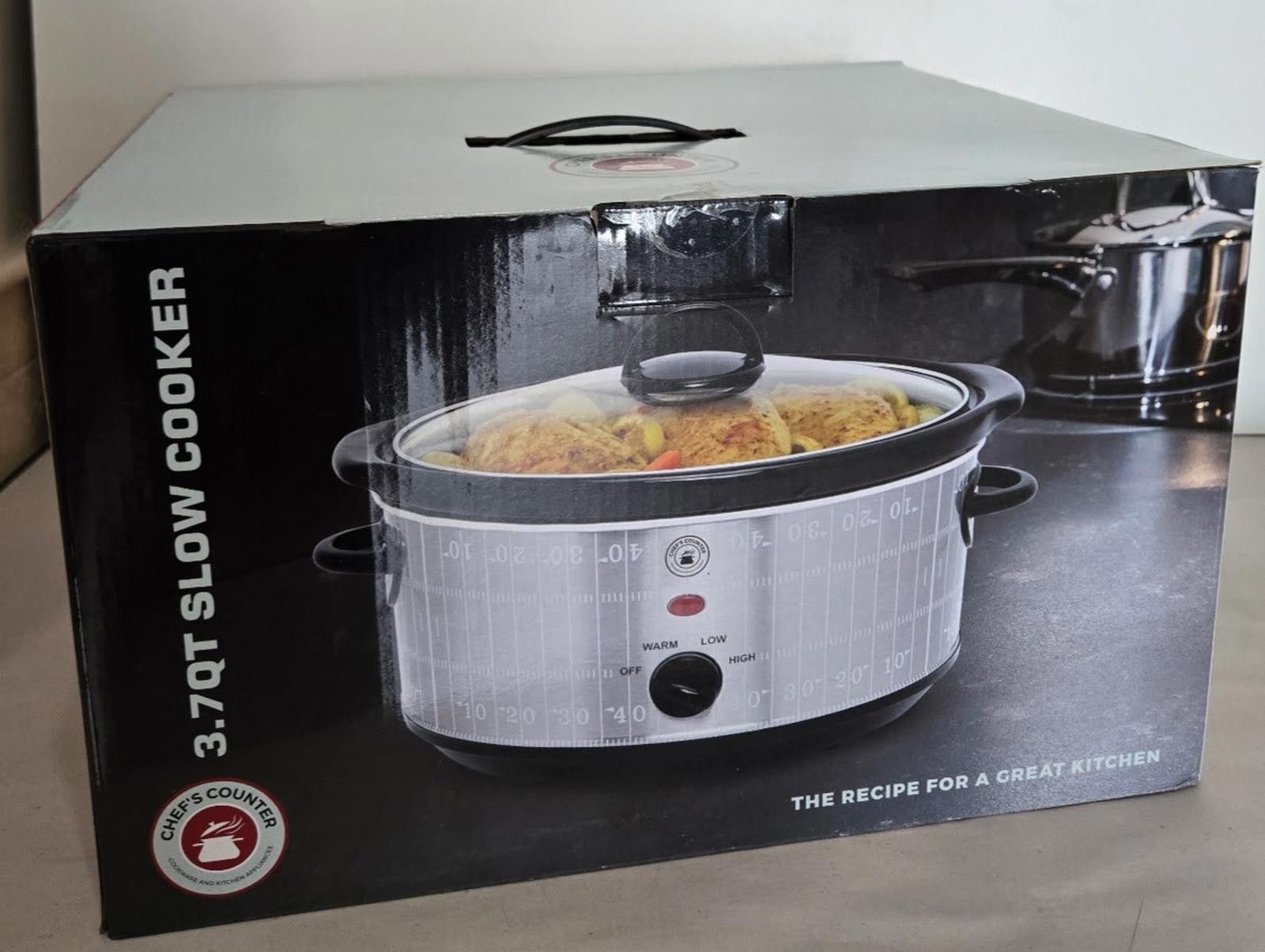 Chef's Counter Slow Cooker Crock Pot 3.7 Qt NEW in Box