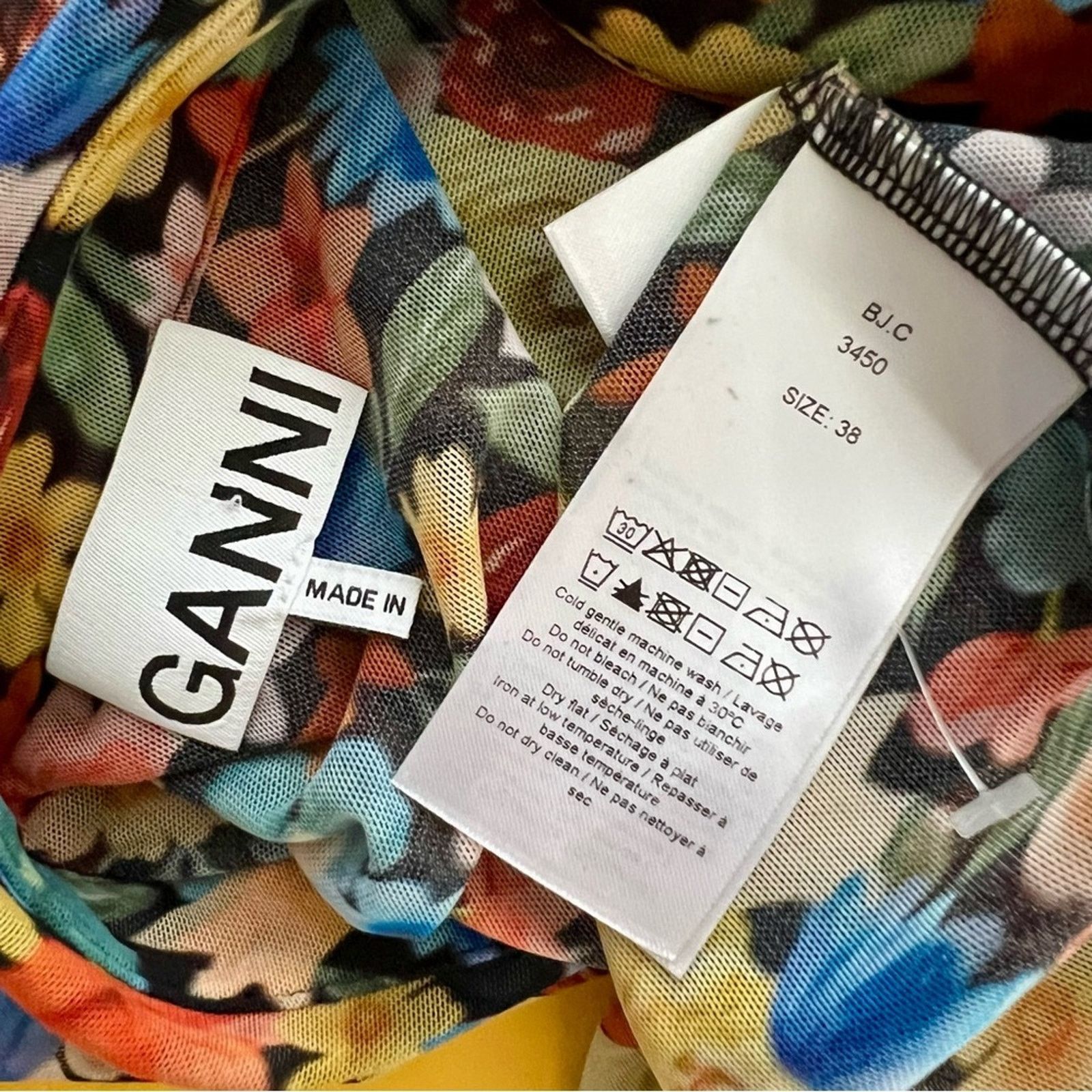 Ganni Ganni Floral Printed Mesh Button Up Long Sleeve Shirt 38 Size M / US 6-8 / IT 42-44 - 7 Thumbnail
