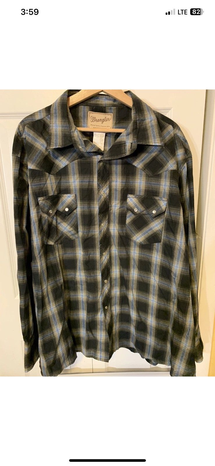 Wrangler Wrangler mens sz 3XL button shirt western plaid pearl snap Size US XXL / EU 58 / 5 - 3 Thumbnail