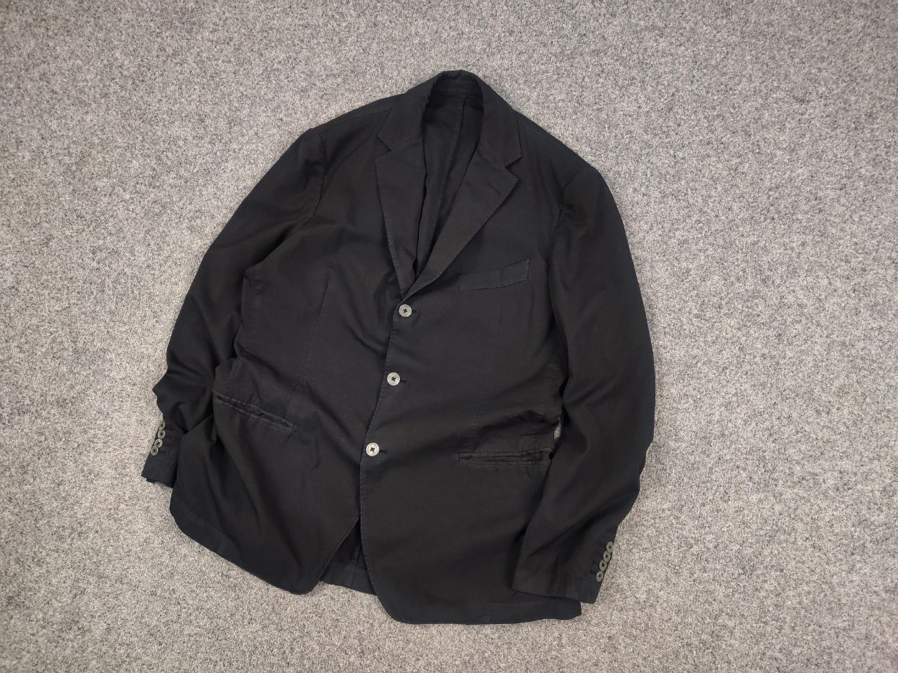 PIOMBO Piombo Italy Design Black Cotton Casual Blazer Jacket Size US L / EU 52-54 / 3 - 3 Thumbnail