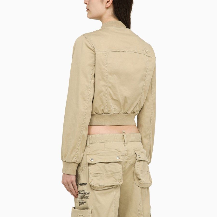 Dsquared2 o1d2blof0824 Cotton Multi-pocket Bomber Jacket in Beige Size S / US 4 / IT 40 - 3 Thumbnail