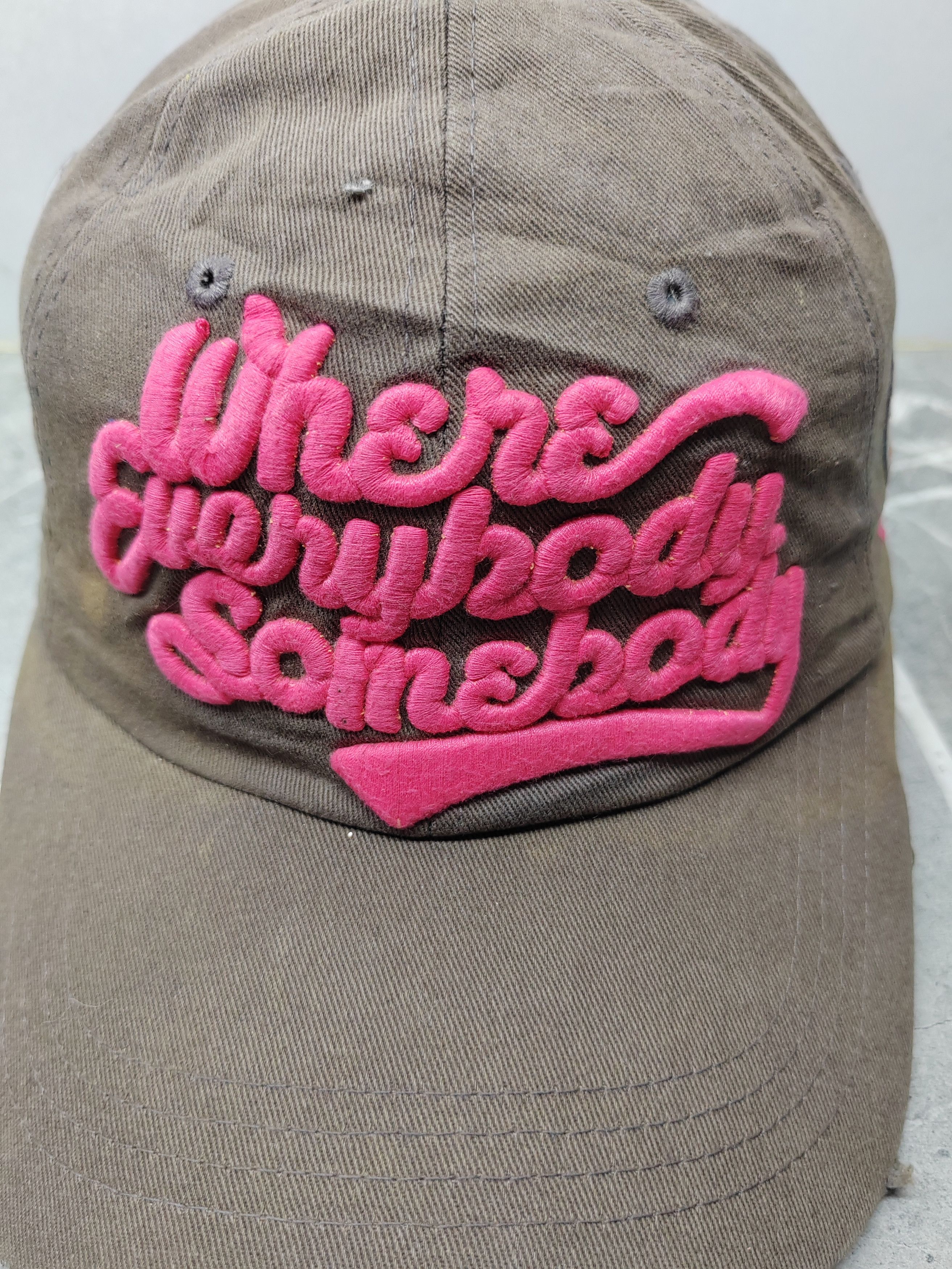 Japanese Brand Vintage Where Everybody Somebody Distressed Style Cap Hat Size ONE SIZE - 3 Thumbnail