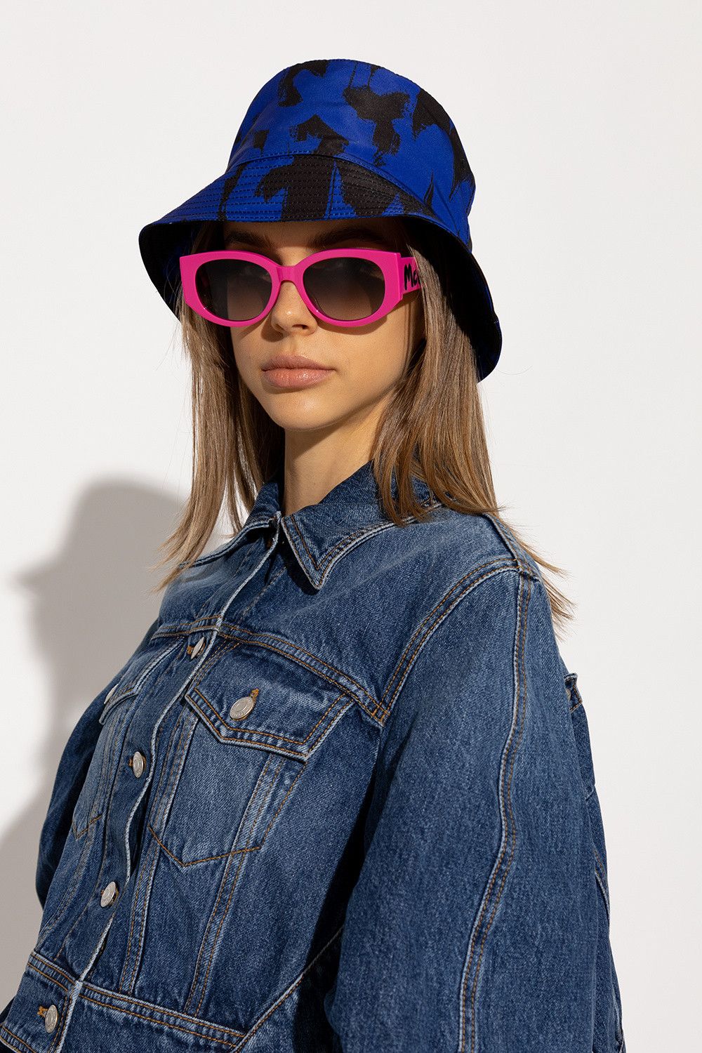 Alexander McQueen ALEXANDER MCQUEEN blue black graffiti print bucket hat M q Size ONE SIZE - 2 Thumbnail