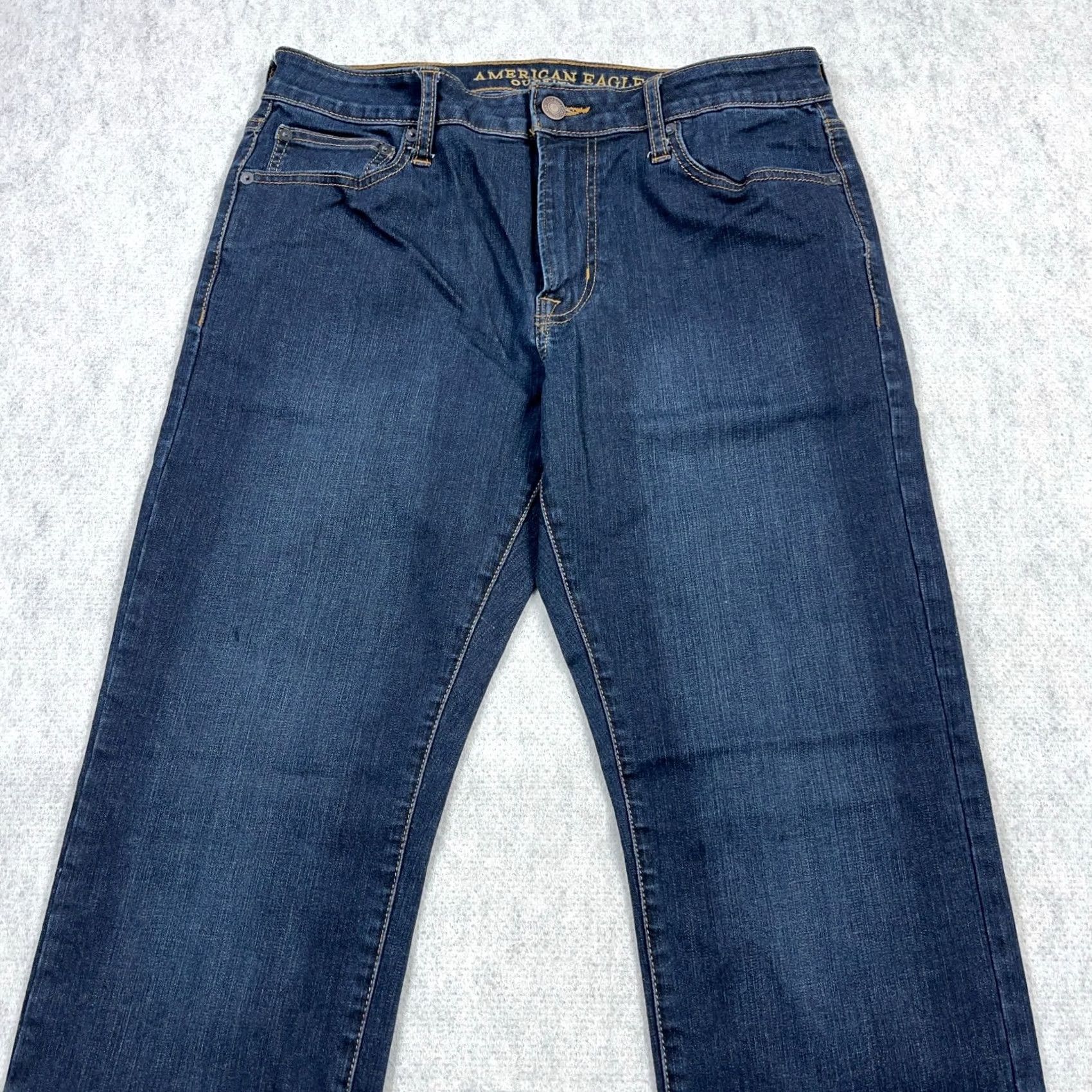 American Eagle Outfitters American Eagle Jeans Men 33x30 Dark Wash Straight Leg 5-Pocket Denim Cotton Belt Loops Regular Fit Vintage No Size US 33 - 3 Thumbnail