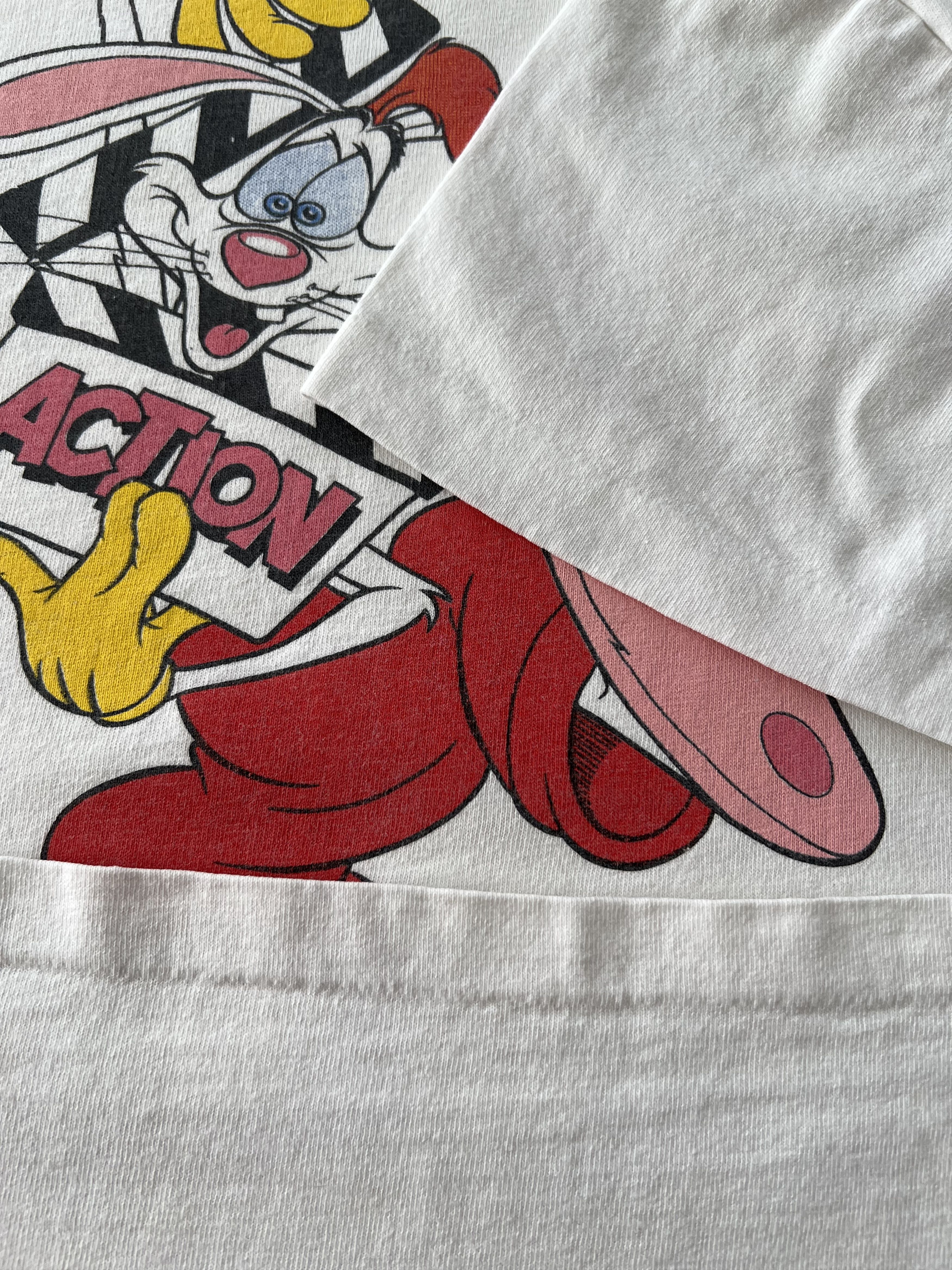 Disney Vintage 1987 Roger Rabbit Disney Cartoon White T-shirt Size US L / EU 52-54 / 3 - 6 Thumbnail