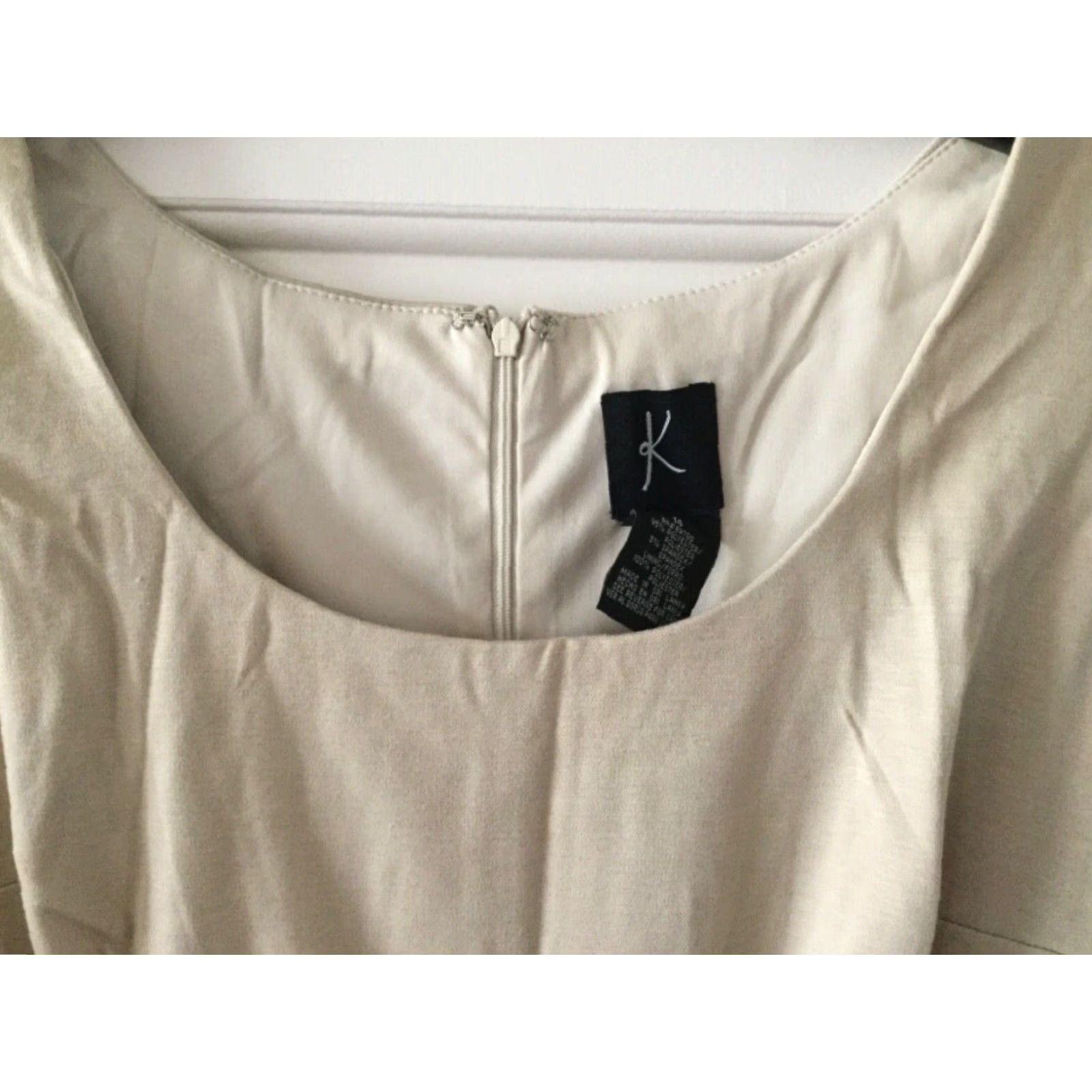Vintage K Womens 2 PC Dress Size 14 Brown Tan Black Sleeveless Dress & Print Jacket Size XL / US 12-14 / IT 48-50 - 3 Thumbnail
