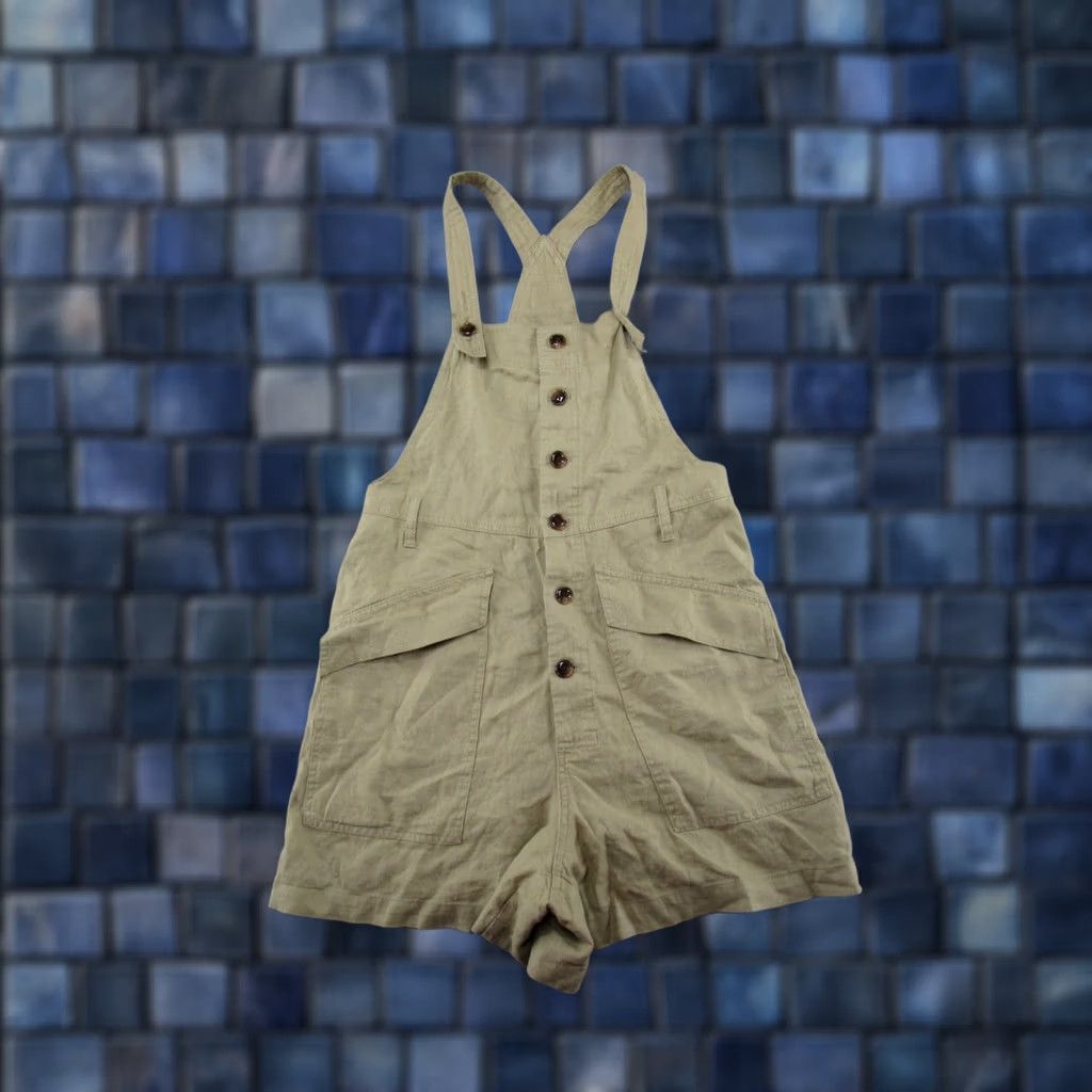 Urban Outfitters Urban Outfitters Boho Linen Blend Button-Front Shortalls Beige Size S Chic One-Piece Women Summer Bohemian Vintage: No Size 28" / US 6 / IT 42 - 1 Thumbnail