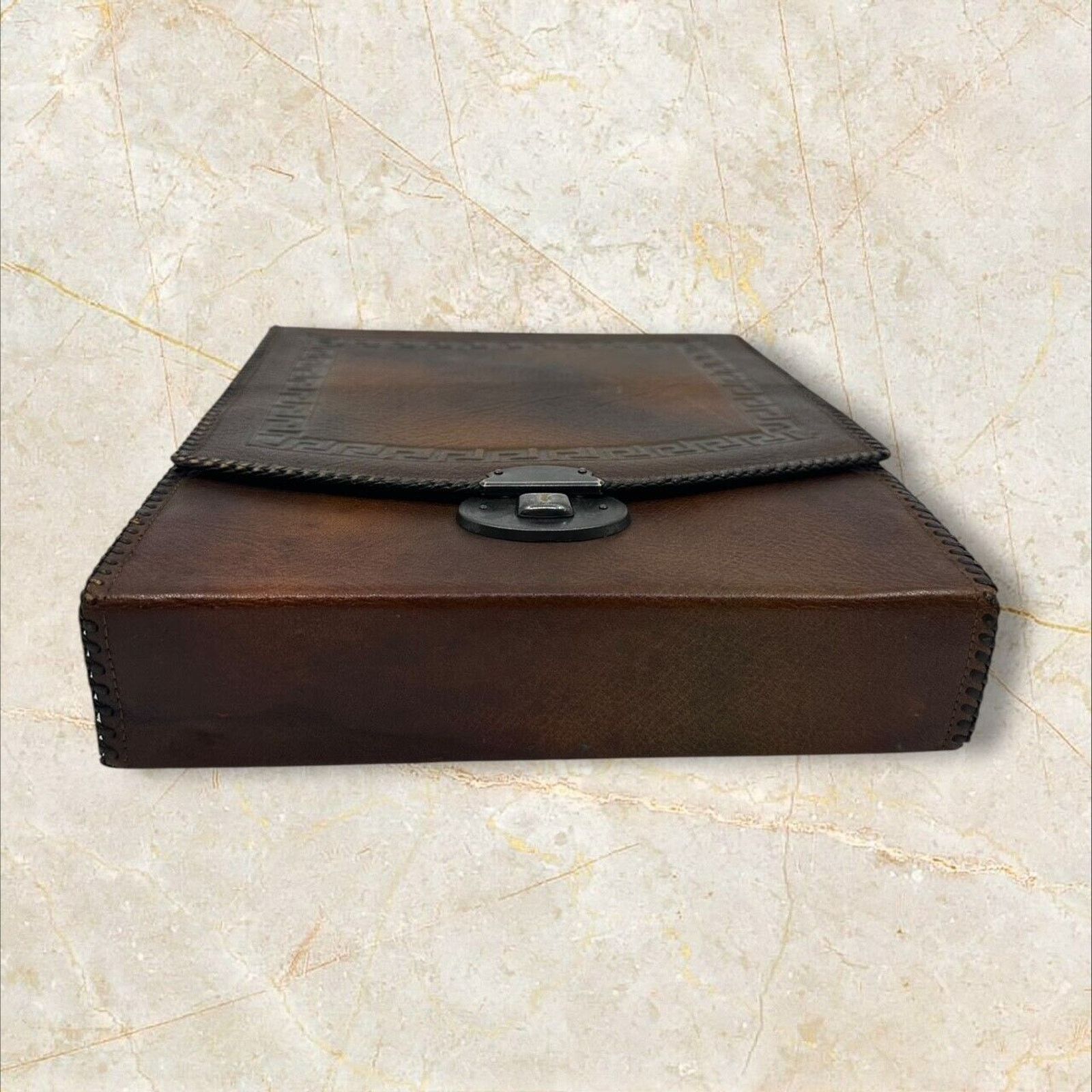 Other Vintage Mens Travel Vanity Toiletry Brown Leather Kit Case Size ONE SIZE - 12 Thumbnail