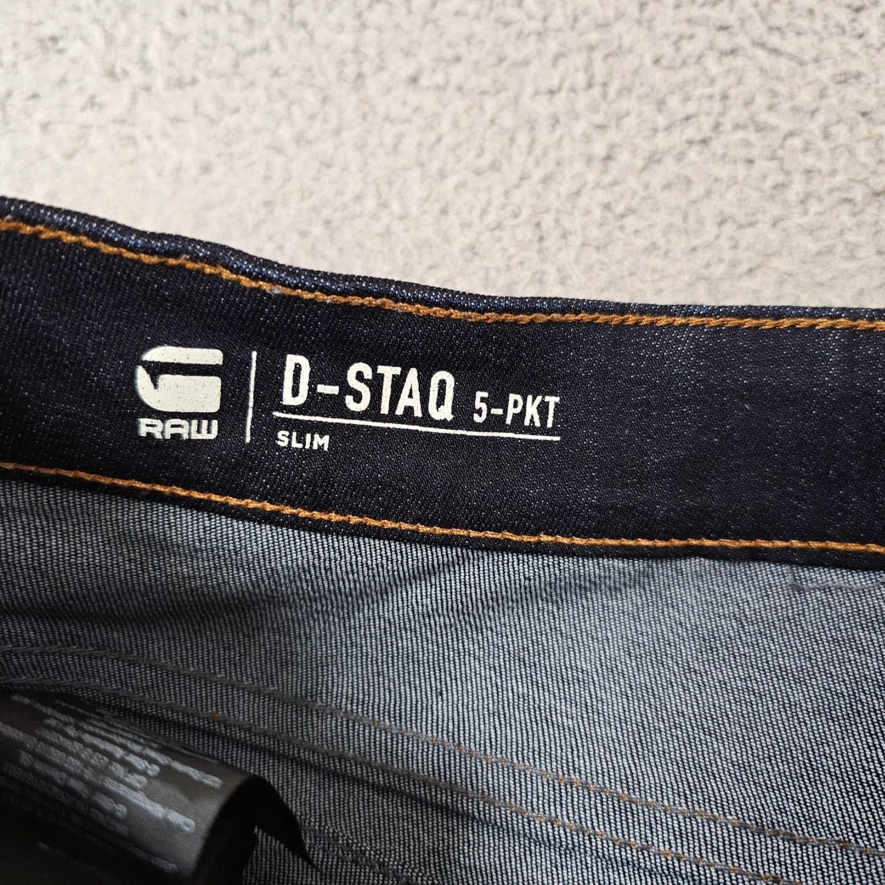 Vintage G-Star RAW Jeans Mens 29x26 Dark Blue D-Staq Slim Fit Button Fly Denim Jeans Size US 29 - 4 Thumbnail