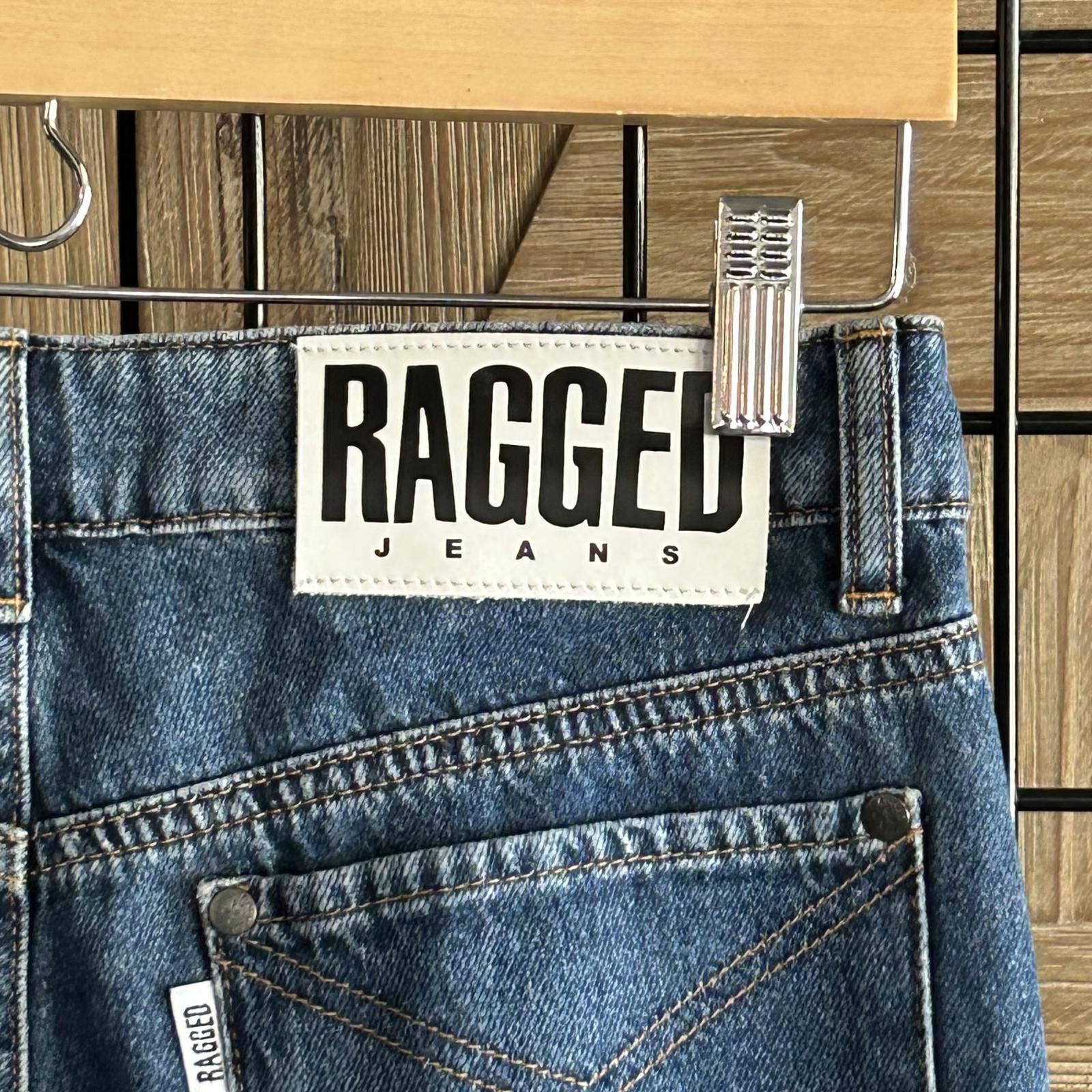 Designer Ragged Jeans Size 28 Colorblock Straight Leg Frayed Denim Size 28" / US 6 / IT 42 - 4 Thumbnail