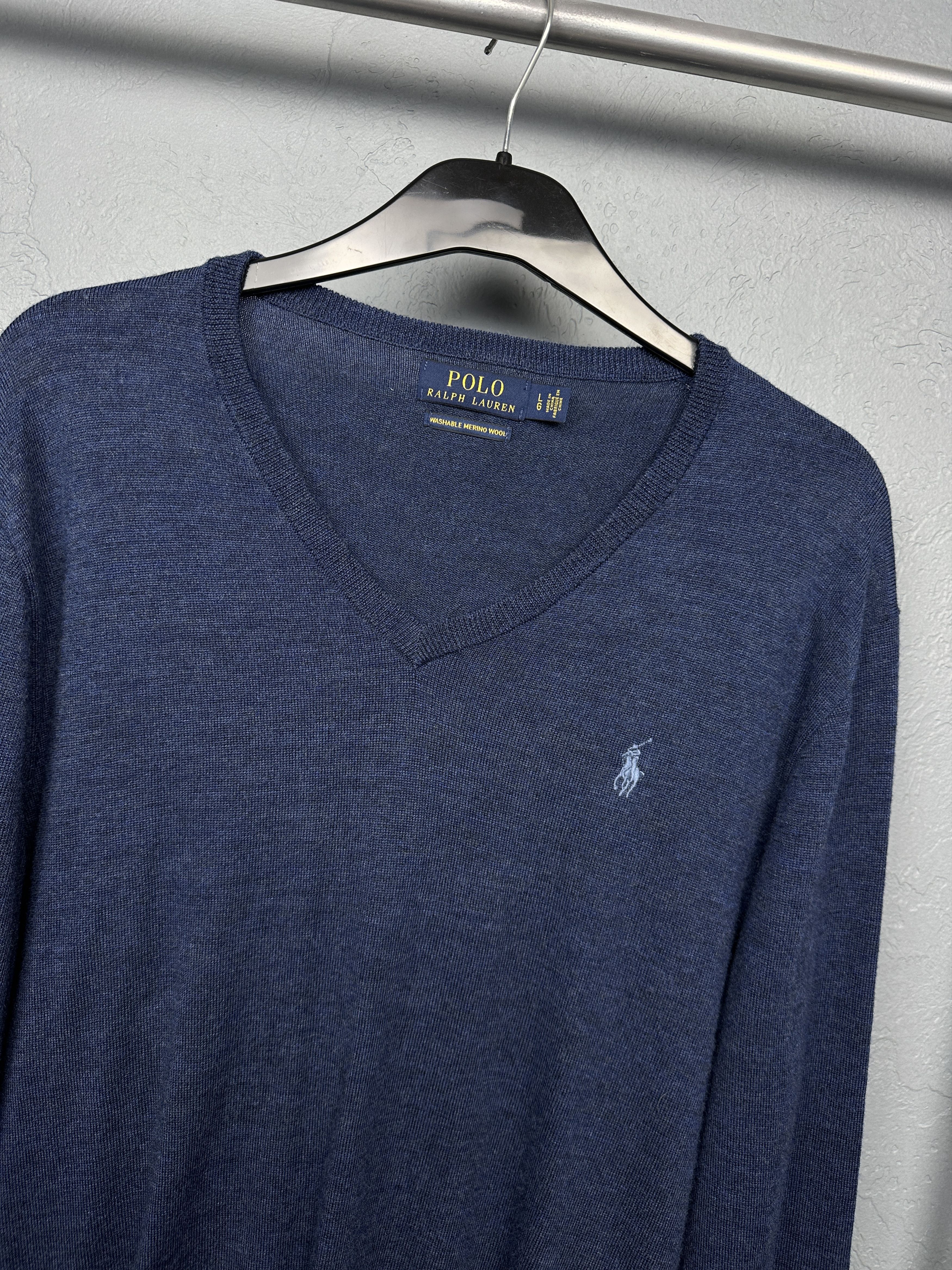 Polo Ralph Lauren Polo Ralph Lauren V-Neck Mens Merino Wool Sweater Size US L / EU 52-54 / 3 - 2 Thumbnail