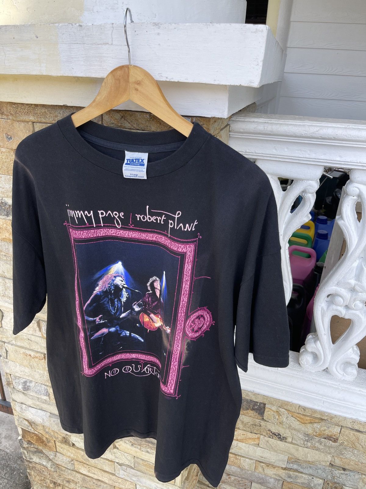 Band Tees Last Drop🔥Rare🔥Vtg90s JIMMY PAGE Robert Plant No Quarter Tee Size US XL / EU 56 / 4 - 5 Thumbnail