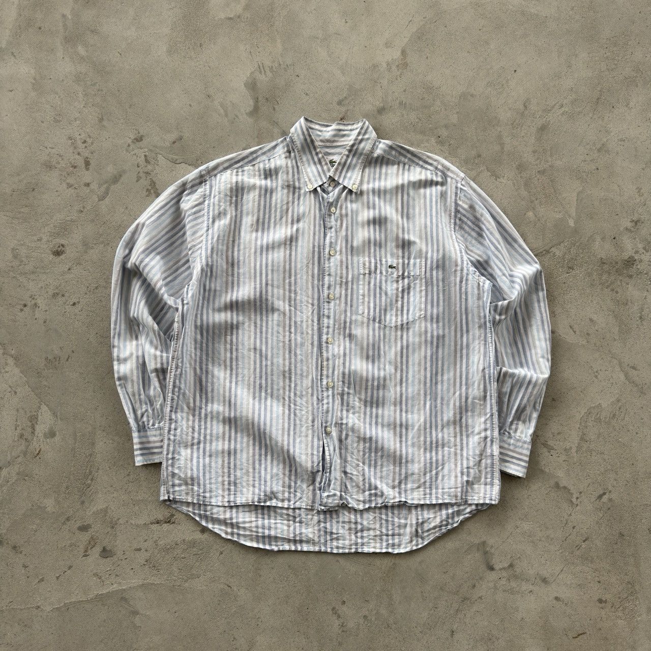 Lacoste Vintage 90s Lacoste Striped Linen Button Ups Shirt Size US XL / EU 56 / 4 - 1 Thumbnail