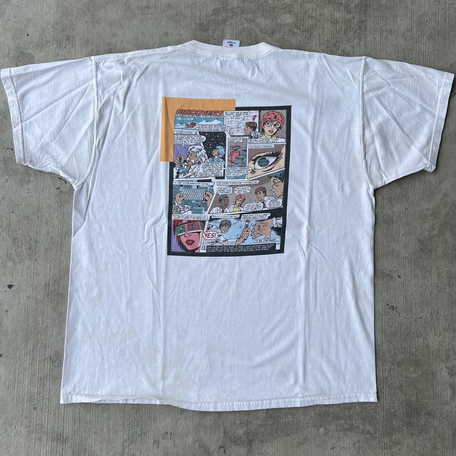 Vintage Vintage serono biotech comic strip tech white graphic shirt Size US XL / EU 56 / 4 - 1 Thumbnail
