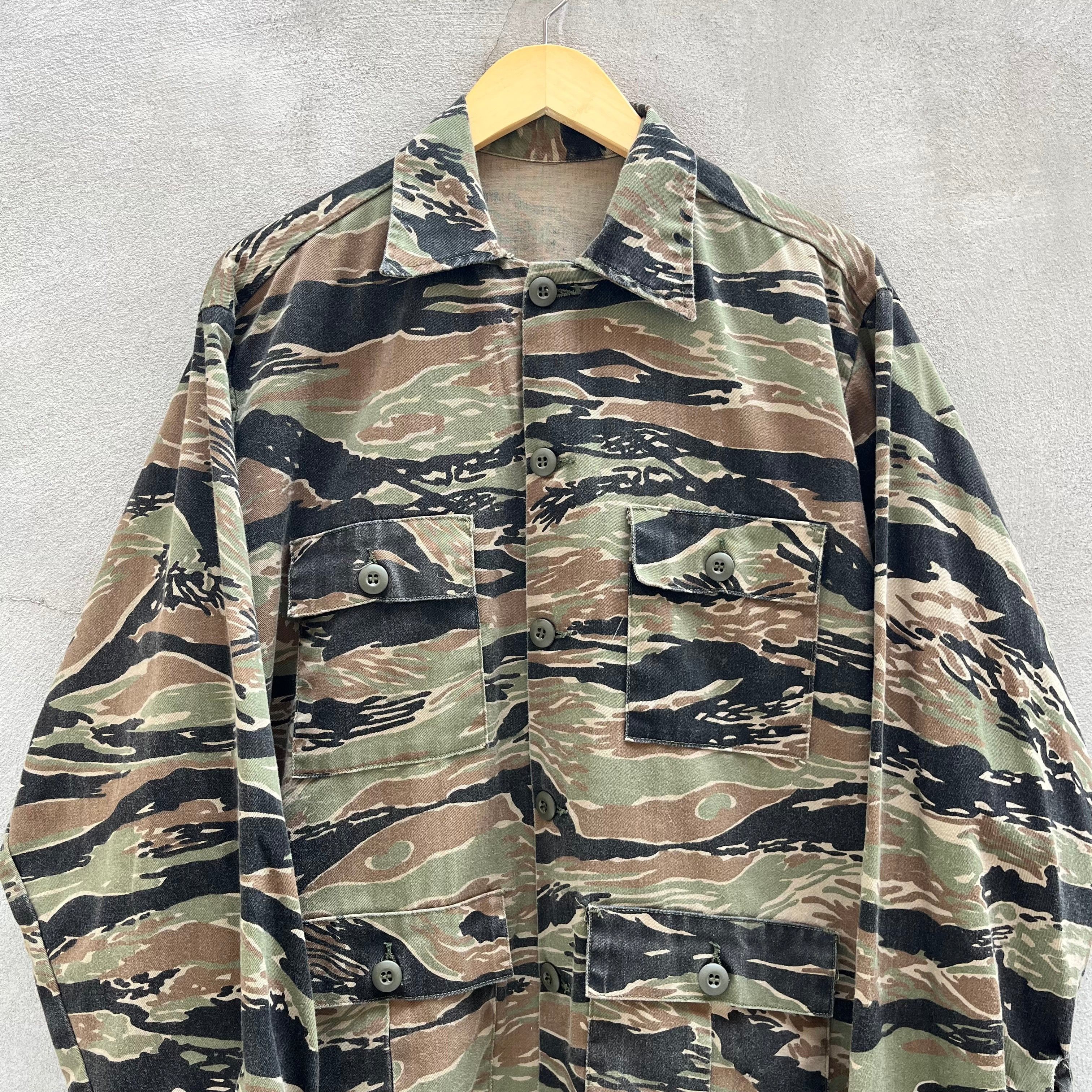 Vintage 80’s Tiger Stripe Civilian Military Button Down Field Shirt Size US L / EU 52-54 / 3 - 7 Thumbnail