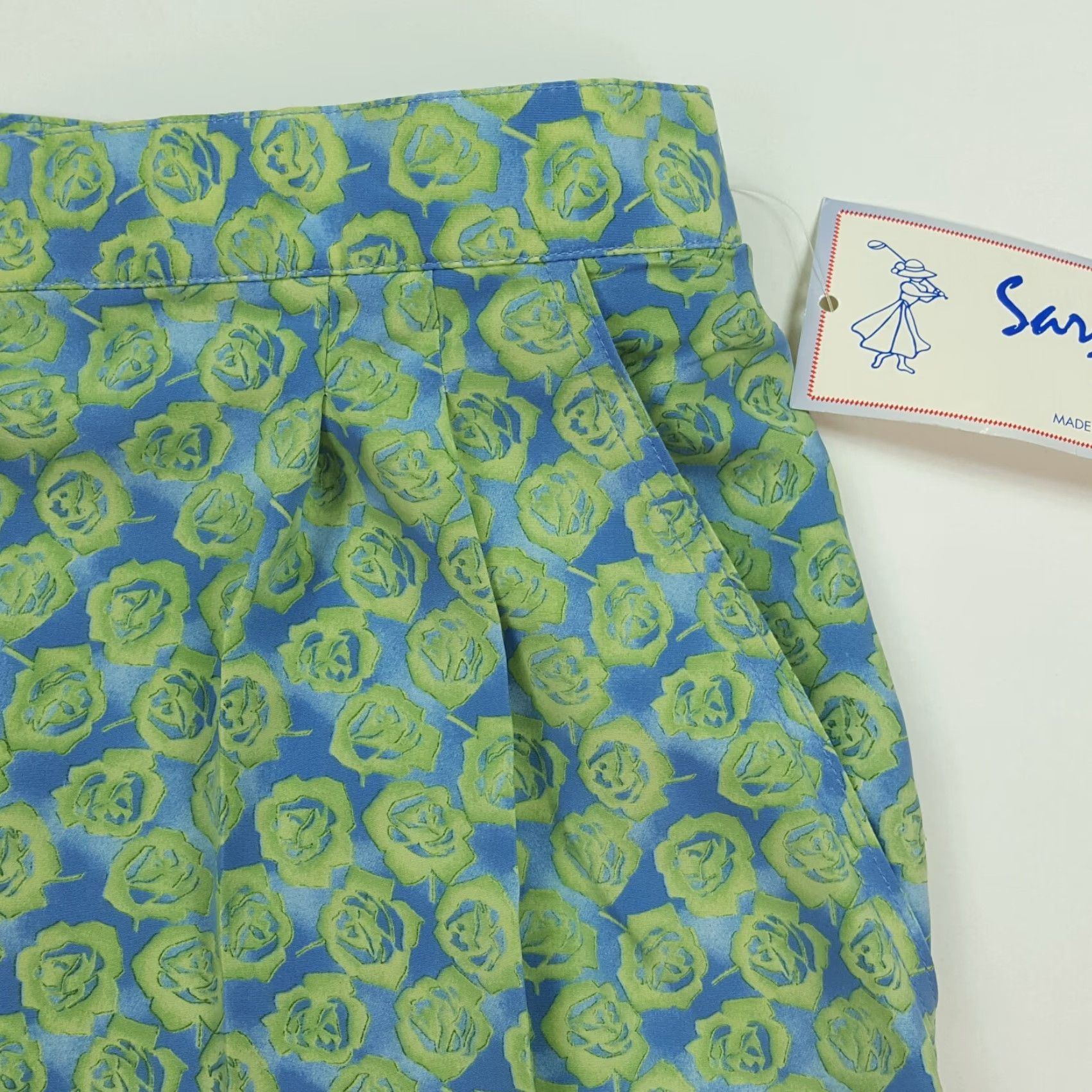 Vintage VINTAGE 80s Green Flower Women's Size 14 Outdoor Shorts Pleated Chino Sarah Bryson USA Made Adult Women Size 36" / US 14 / IT 50 - 5 Thumbnail