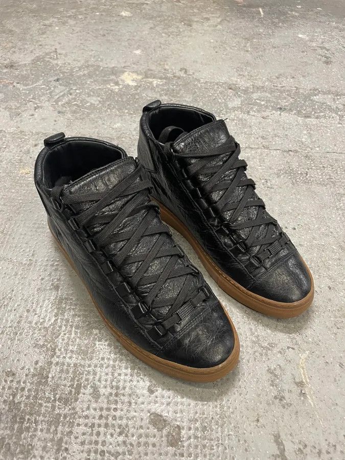Balenciaga Balenciaga Arena Satin Cracked Leather High Sneakers Size US 7.5 / EU 40-41 - 6 Thumbnail