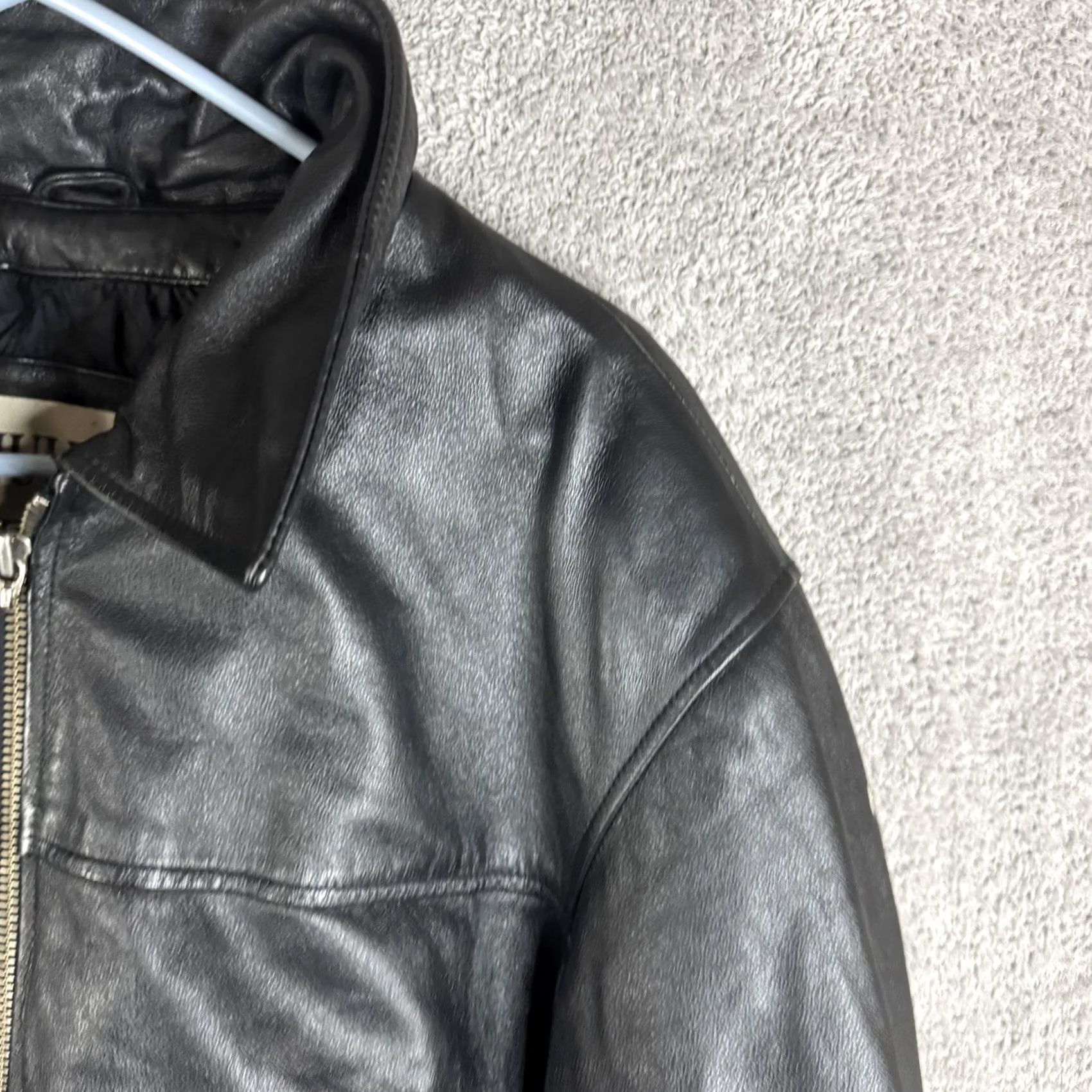 Vintage M. Julian Jacket Mens XL Black Leather Full Zip Motorcycle Lined Size US XL / EU 56 / 4 - 4 Thumbnail