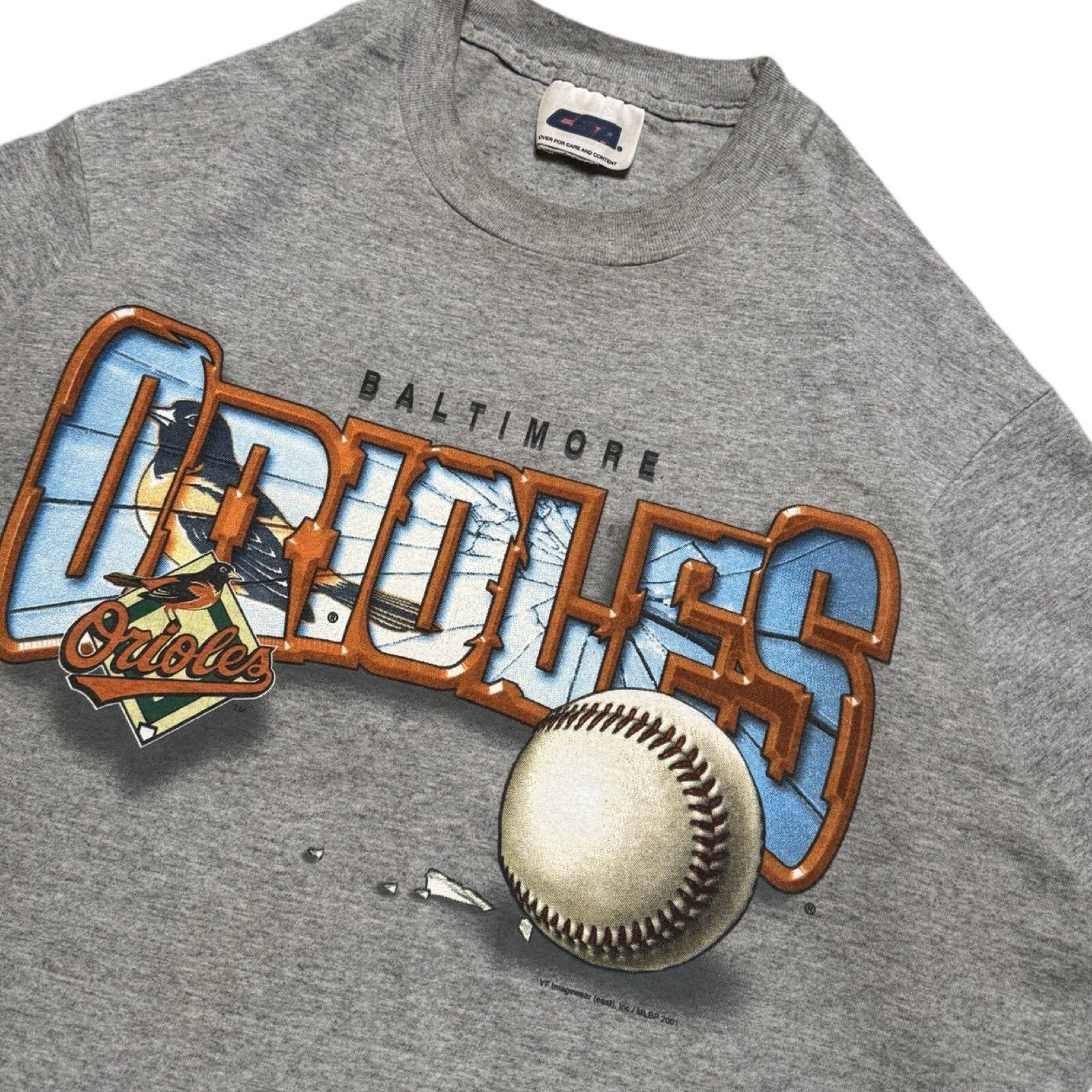 CSA Vintage 2001 Baltimore Orioles Shattered Graphic T Shirt CSA Size US M / EU 48-50 / 2 - 2 Thumbnail