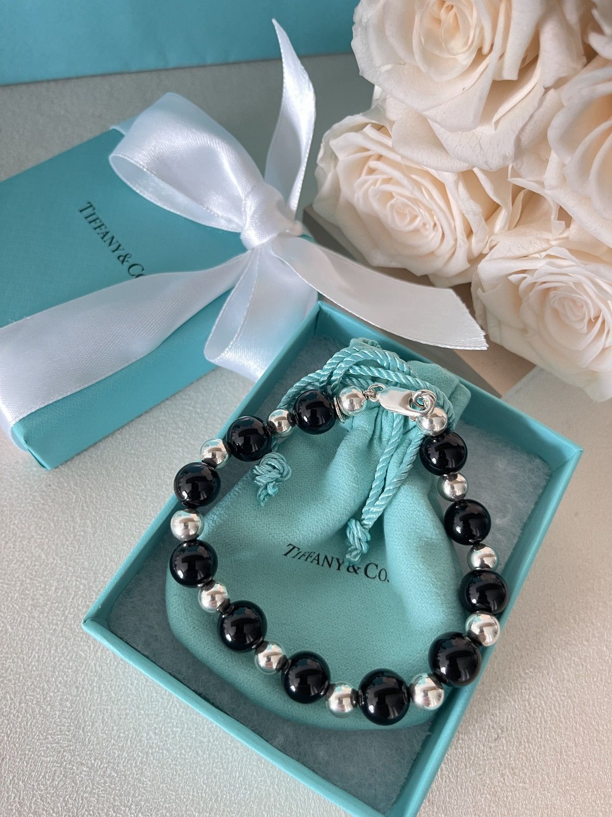 Tiffany & Co. Tiffany & Co. Black Onyx Silver Bracelet 10 mm Sz 8” in NEW Size ONE SIZE - 12 Thumbnail