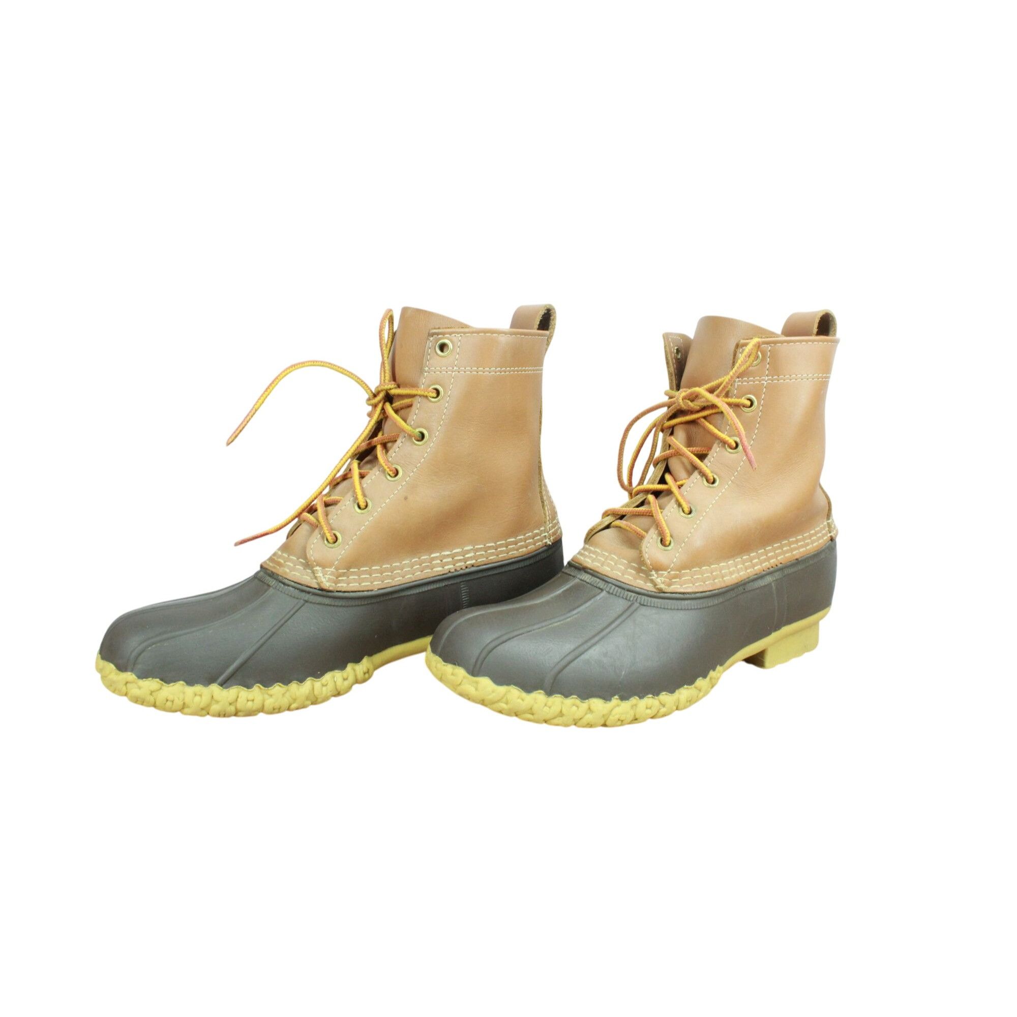 Leather LL Bean Women's Leather 8" Lace Up Unlined Ankle Duck Boots Size US 10 / IT 40 - 2 Thumbnail