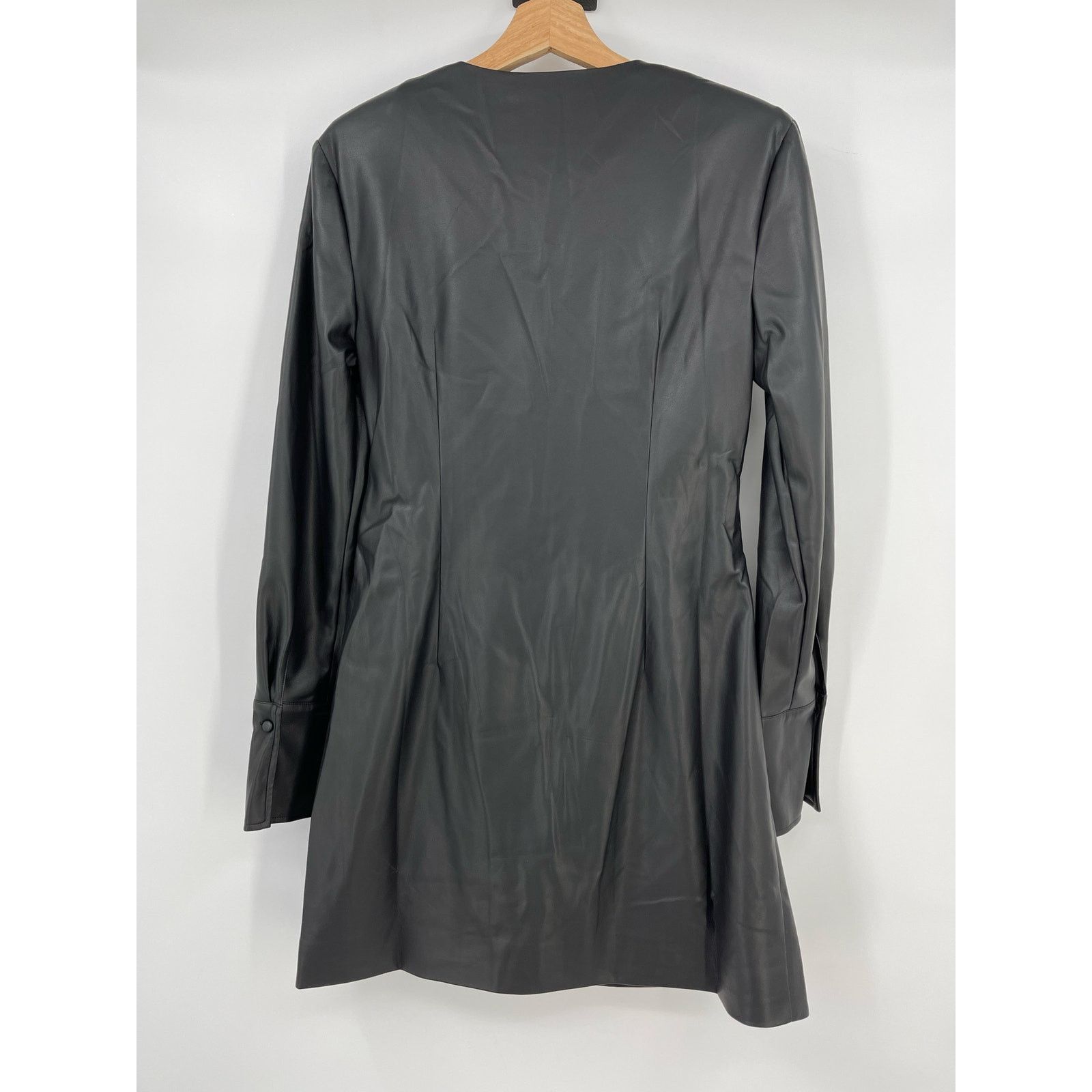 Anine Bing Anine Bing | NWT Joey Dress Black Faux Leather Wrap Dress M Size M / US 6-8 / IT 42-44 - 6 Thumbnail