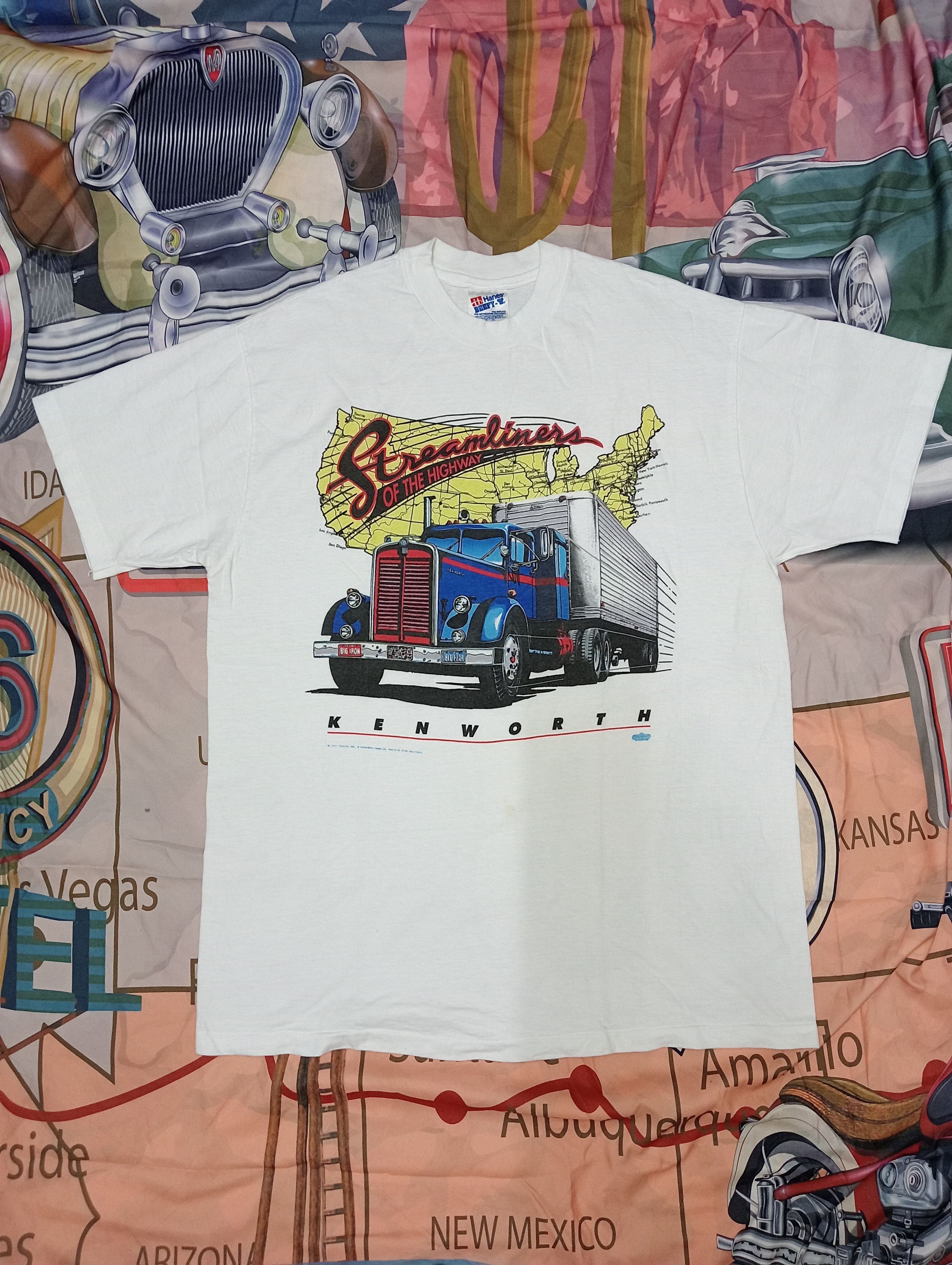 Vintage VINTAGE 1991 TRUCKER GRAPHIC TEE Size US L / EU 52-54 / 3 - 1 Thumbnail