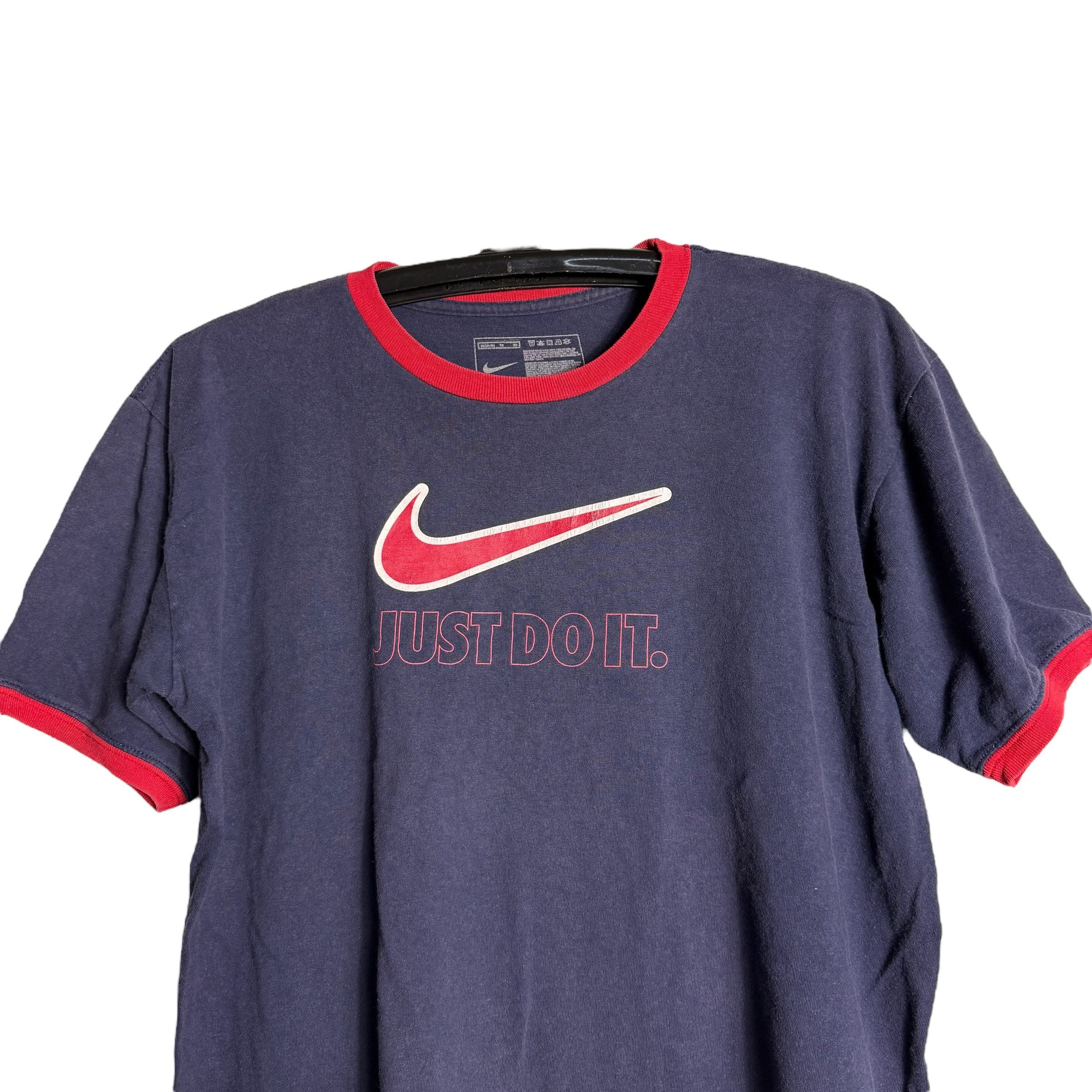 Nike 🔥RARE🔥Vintage Nike Swoosh Spell Out Ringer T-shirt Size US M / EU 48-50 / 2 - 2 Thumbnail