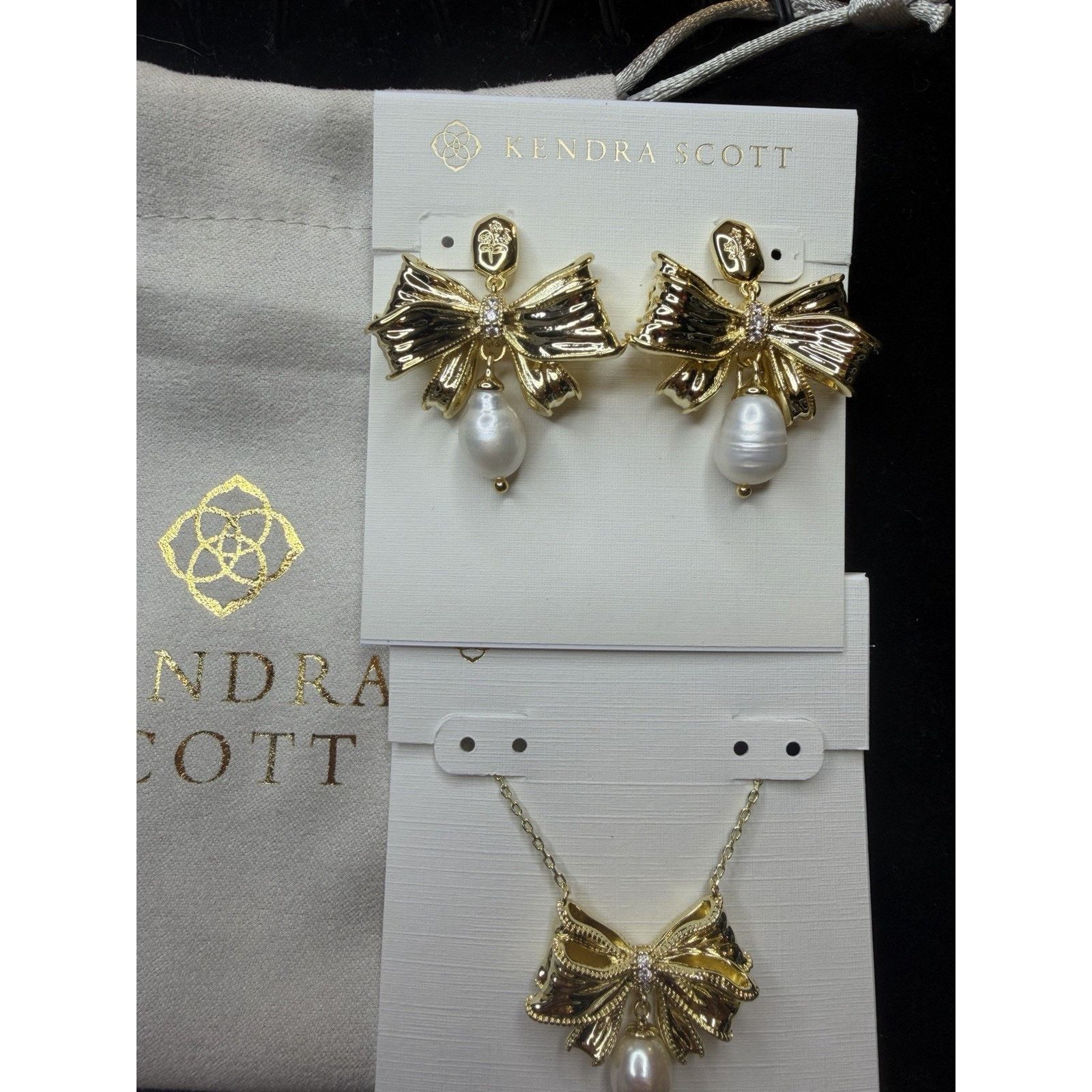 Kendra Scott Kendra Scott x Love Shack Fancy Bow Necklace Earrings Set Size ONE SIZE - 5 Thumbnail