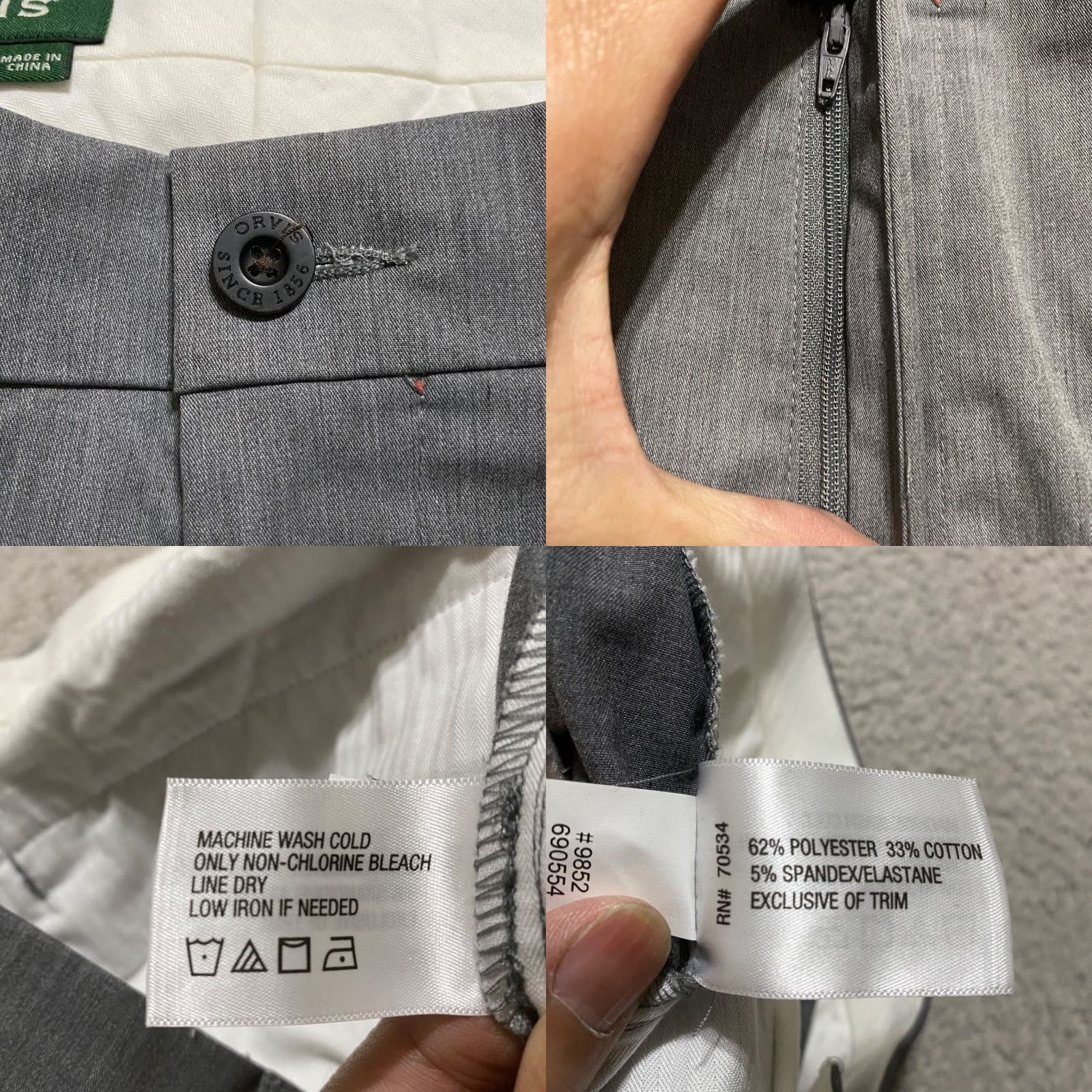 Orvis Orvis Mens Dress Pants Gray 40 Regular Straight Flat Front Waist 38 Inseam 29 Button Zip Vintage No Size US 40 / EU 56 - 8 Thumbnail