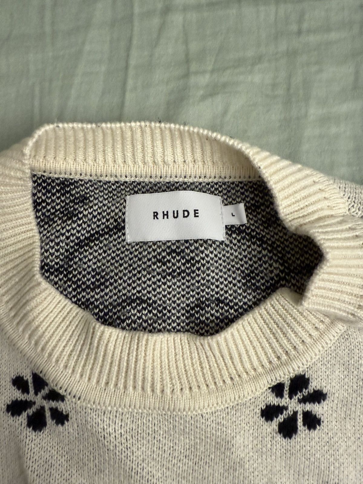Rhude Rhude white Jacquard Sweat Size US L / EU 52-54 / 3 - 3 Thumbnail