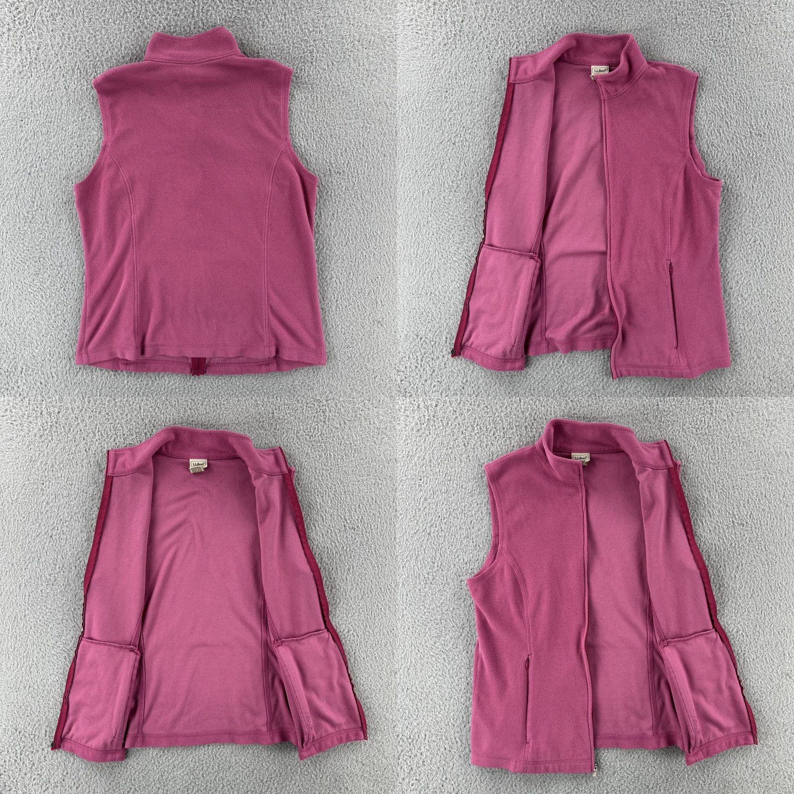 Vintage L.L. Bean Women’s Small Reg Pink Full Zip Fleece Vest Shirt Size S / US 4 / IT 40 - 9 Thumbnail