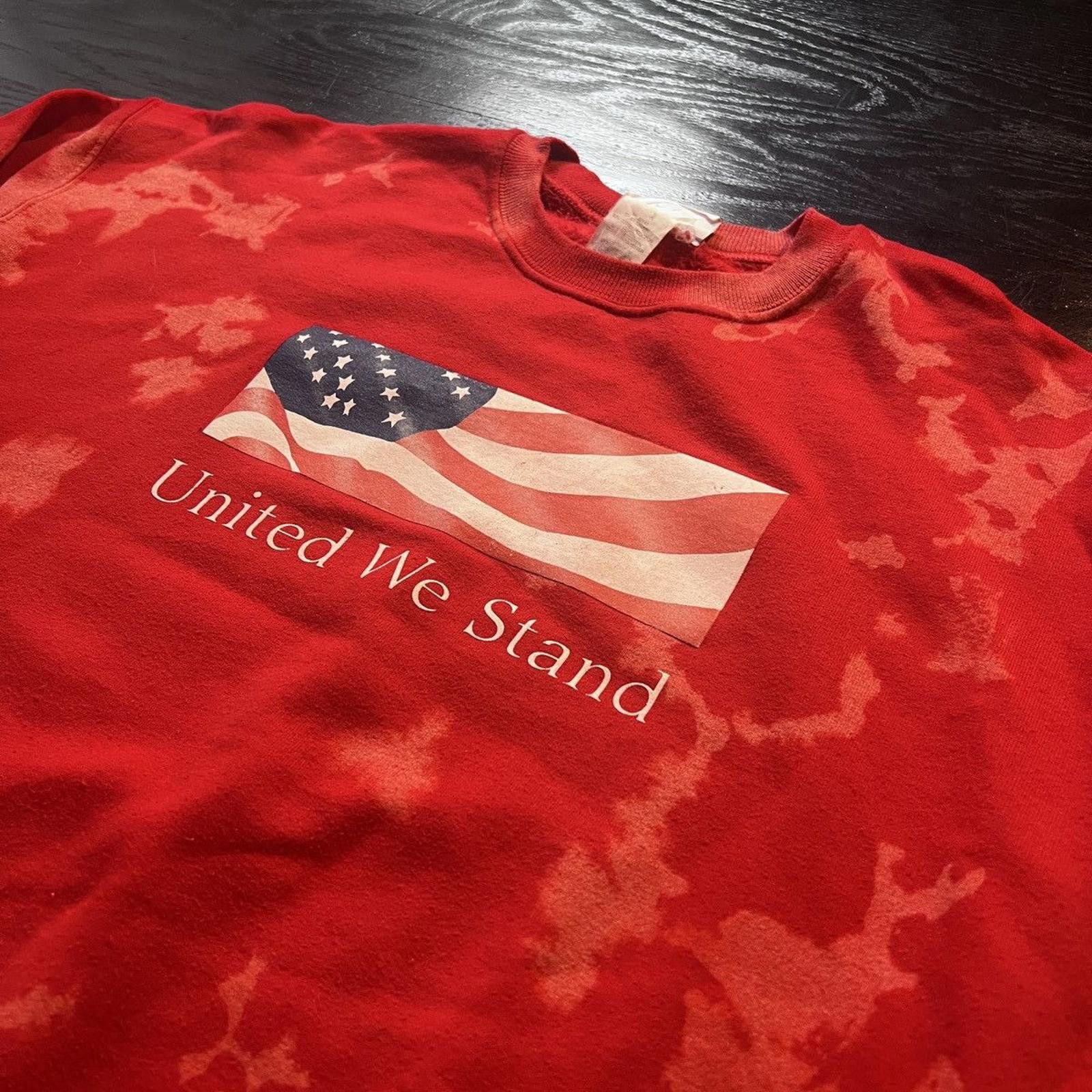 Vintage Vintage Red Tie Dye American Flag Box Logo Crewneck Size US L / EU 52-54 / 3 - 2 Thumbnail