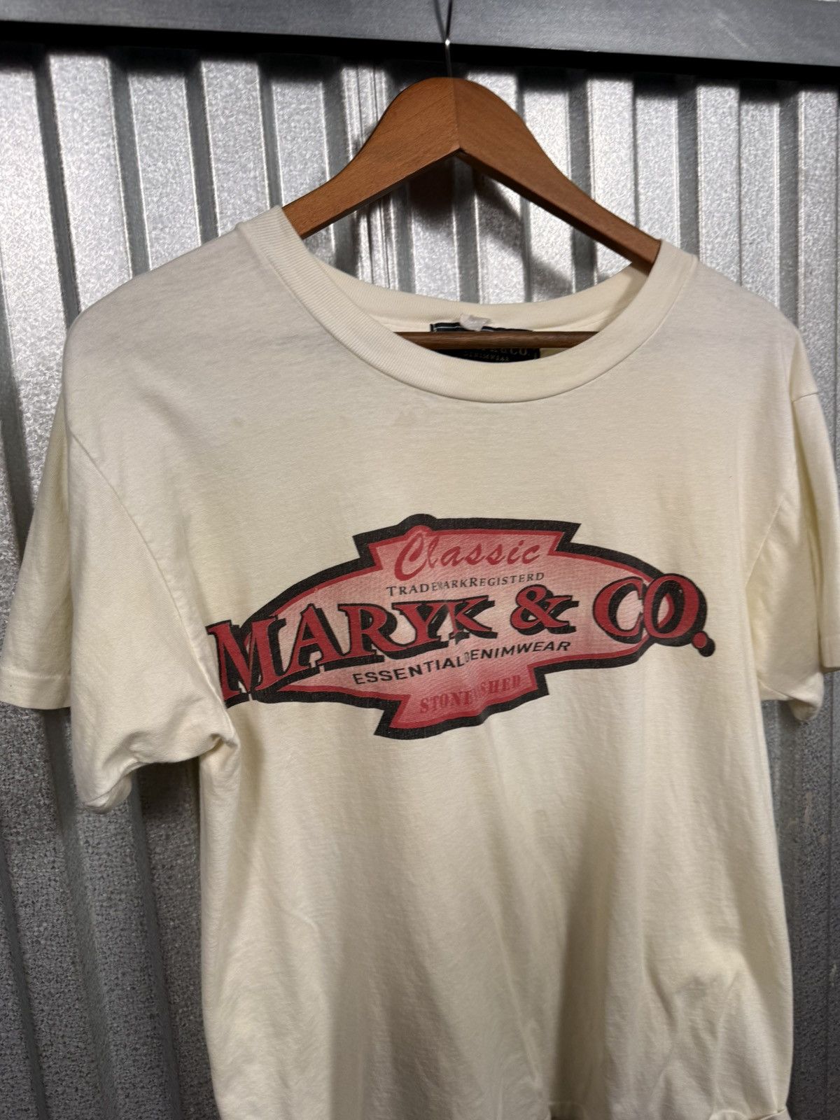 Other Vintage Marryk & Co Stone Wash Denim Faded Cropped Tee Shirt Size US L / EU 52-54 / 3 - 5 Thumbnail