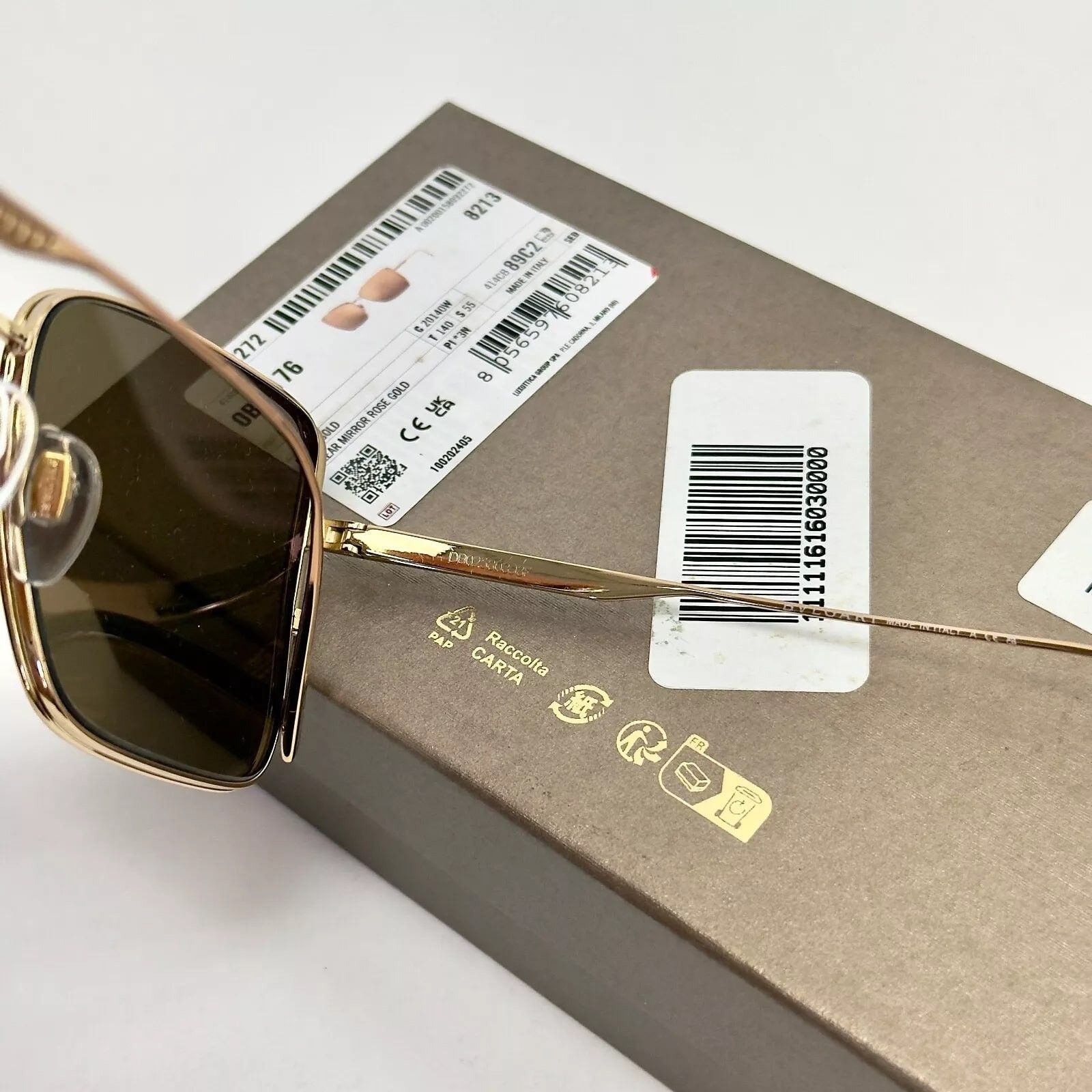 Bvlgari BVLGARI BV6176 Rose Gold Pink Mirrored Rectangle Metal 6176 Size ONE SIZE - 5 Thumbnail