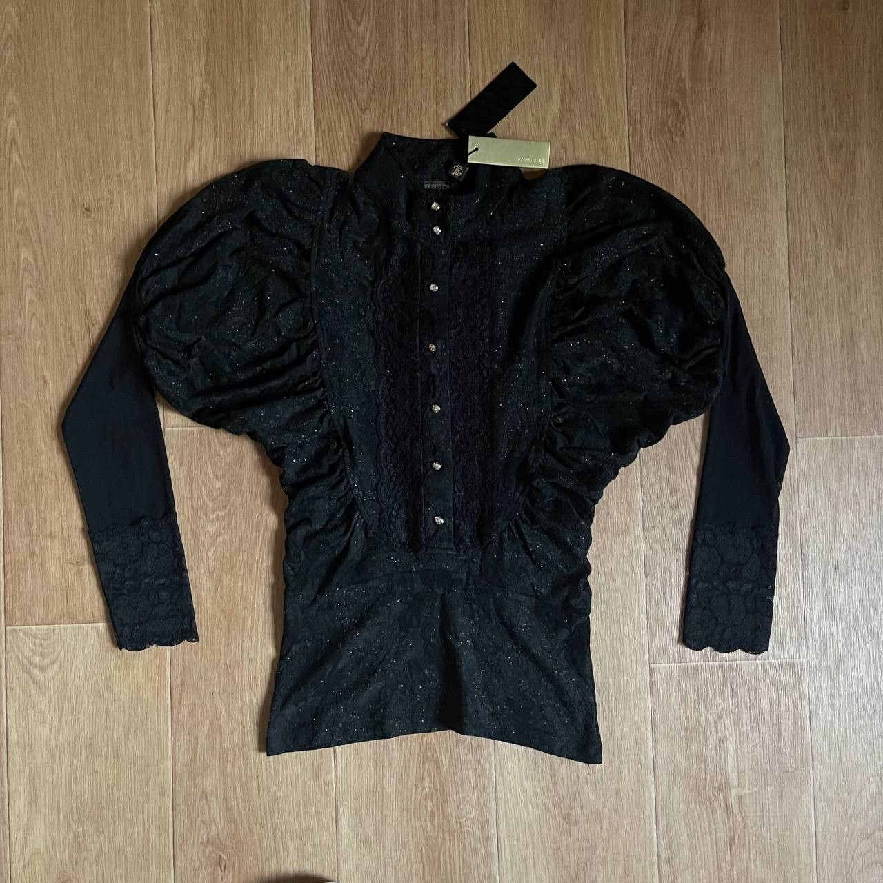 Roberto Cavalli new women lace blouse clasps up vintage