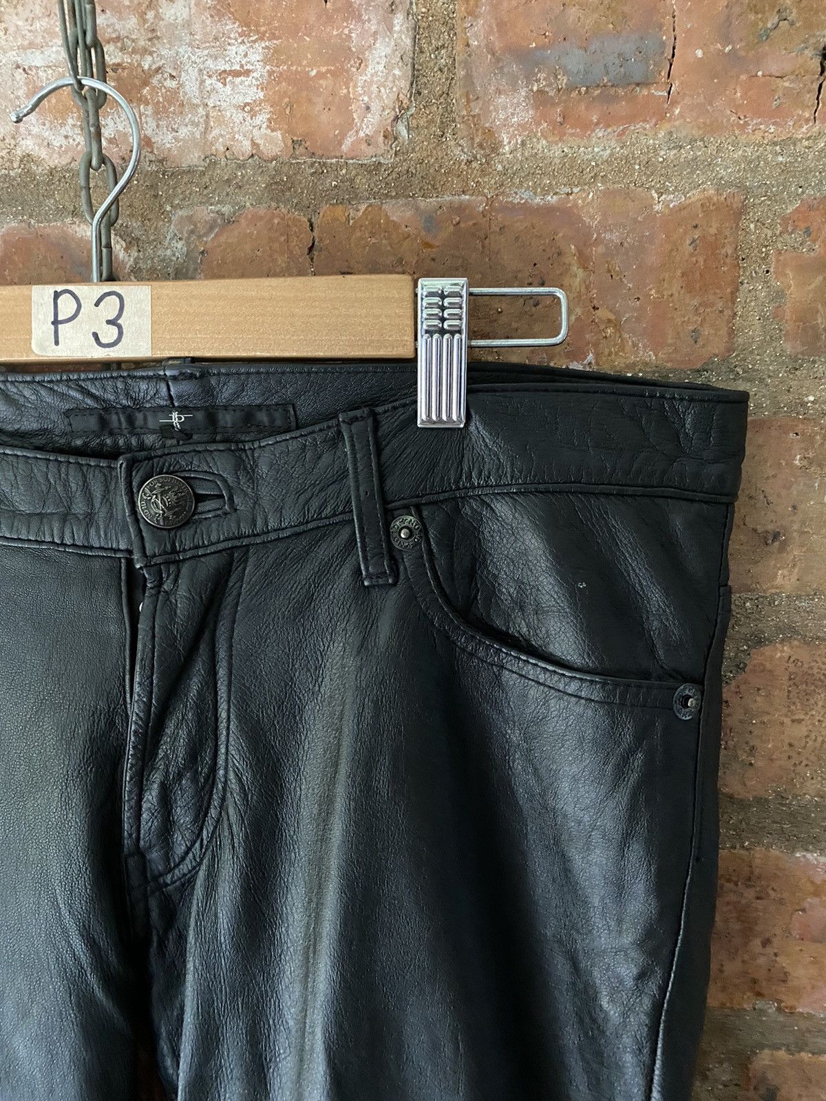 NO ID 2000s Lamb Leather Rider Zipper pants Size US 33 - 5 Thumbnail