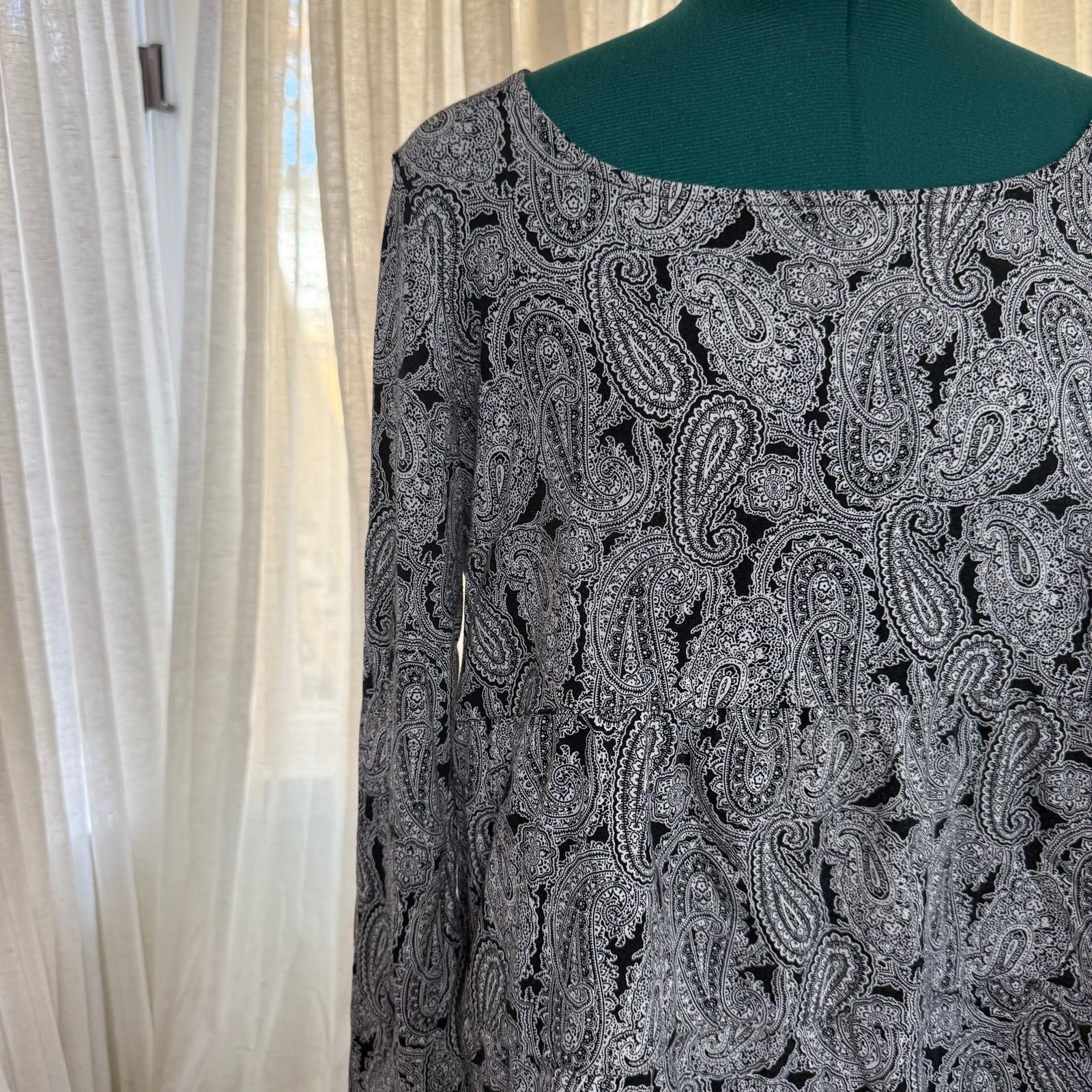 Lands' End Lands’ End Paisley Long Sleeve Top | Sz M Size M / US 6-8 / IT 42-44 - 3 Thumbnail
