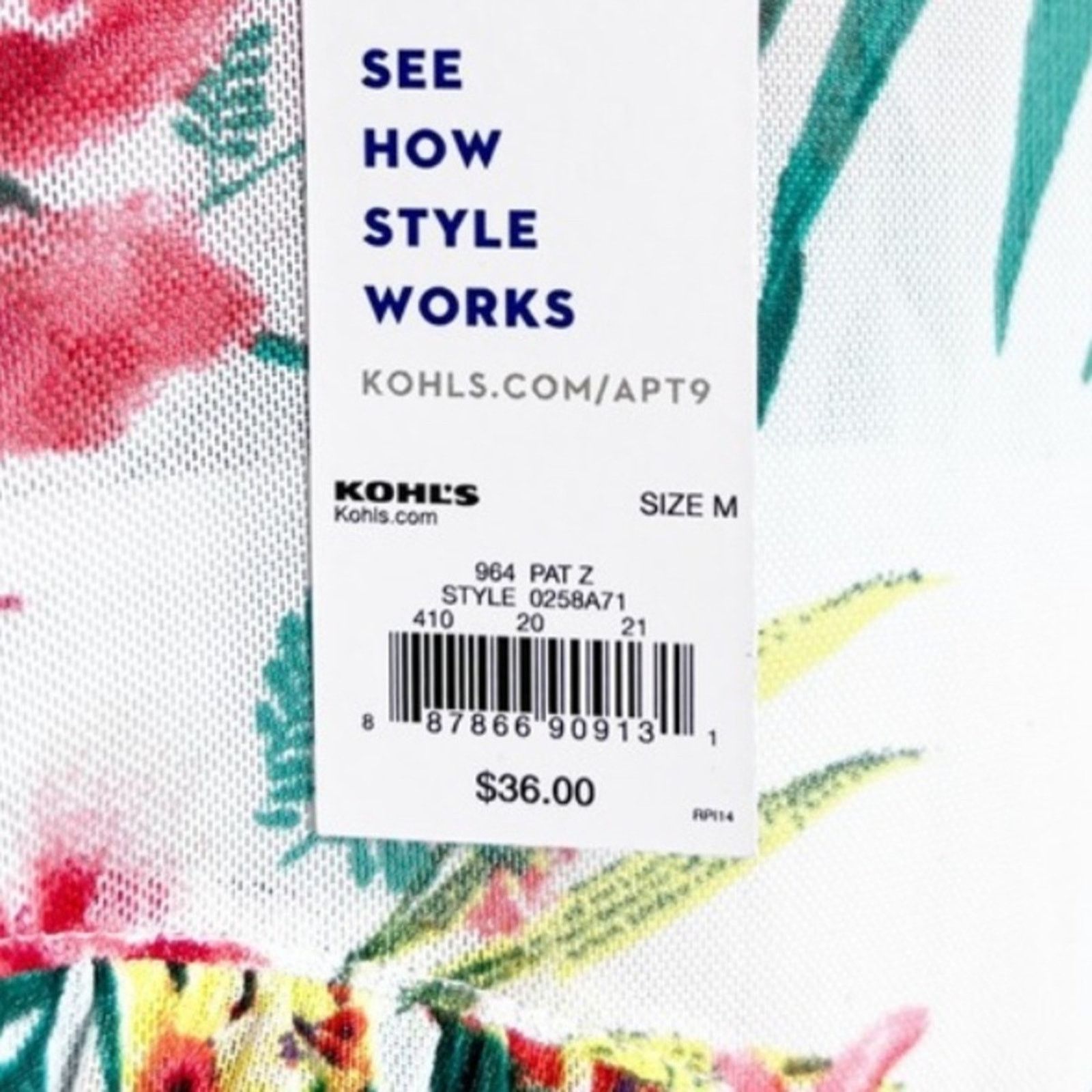 Apt. 9 New with Tag Women’s APT 9 Tropical Print Ruffle Tank Top Size M / US 6-8 / IT 42-44 - 14 Thumbnail