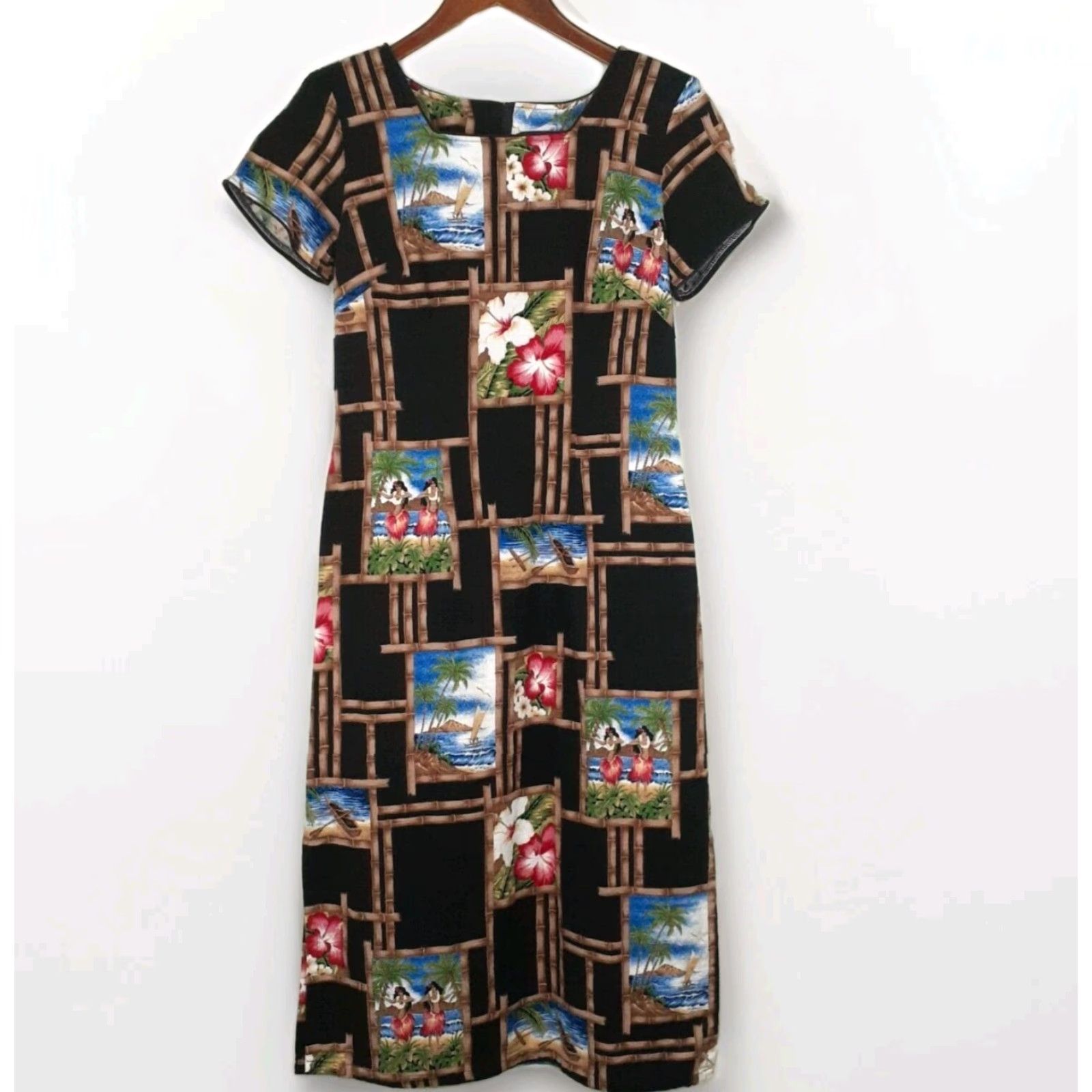 Vintage VINTAGE Shannon Marie Hawaiian Cotton Dress Floral Hibiscus Hula Small Midi Size S / US 4 / IT 40 - 2 Thumbnail