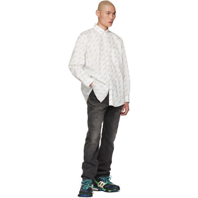 Balenciaga Balenciaga All-Over Logo Shirt Size US L / EU 52-54 / 3 - 3 Thumbnail