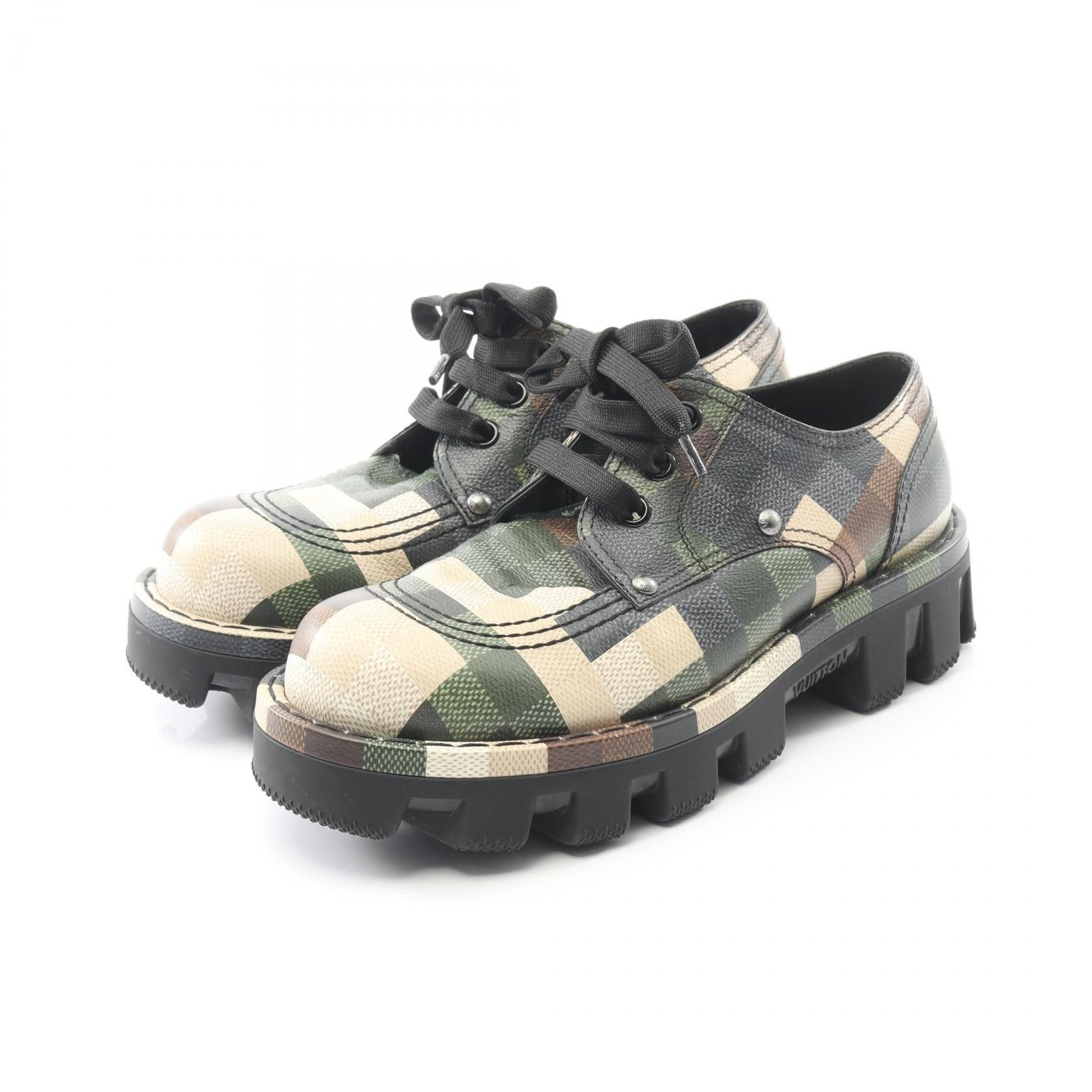 Louis Vuitton Louis Vuitton Louis Vuitton LV Checker Line Damoflage Coated Canvas Sneakers Textile Shoes DUTY FREE for USA Size ONE SIZE - 1 Thumbnail