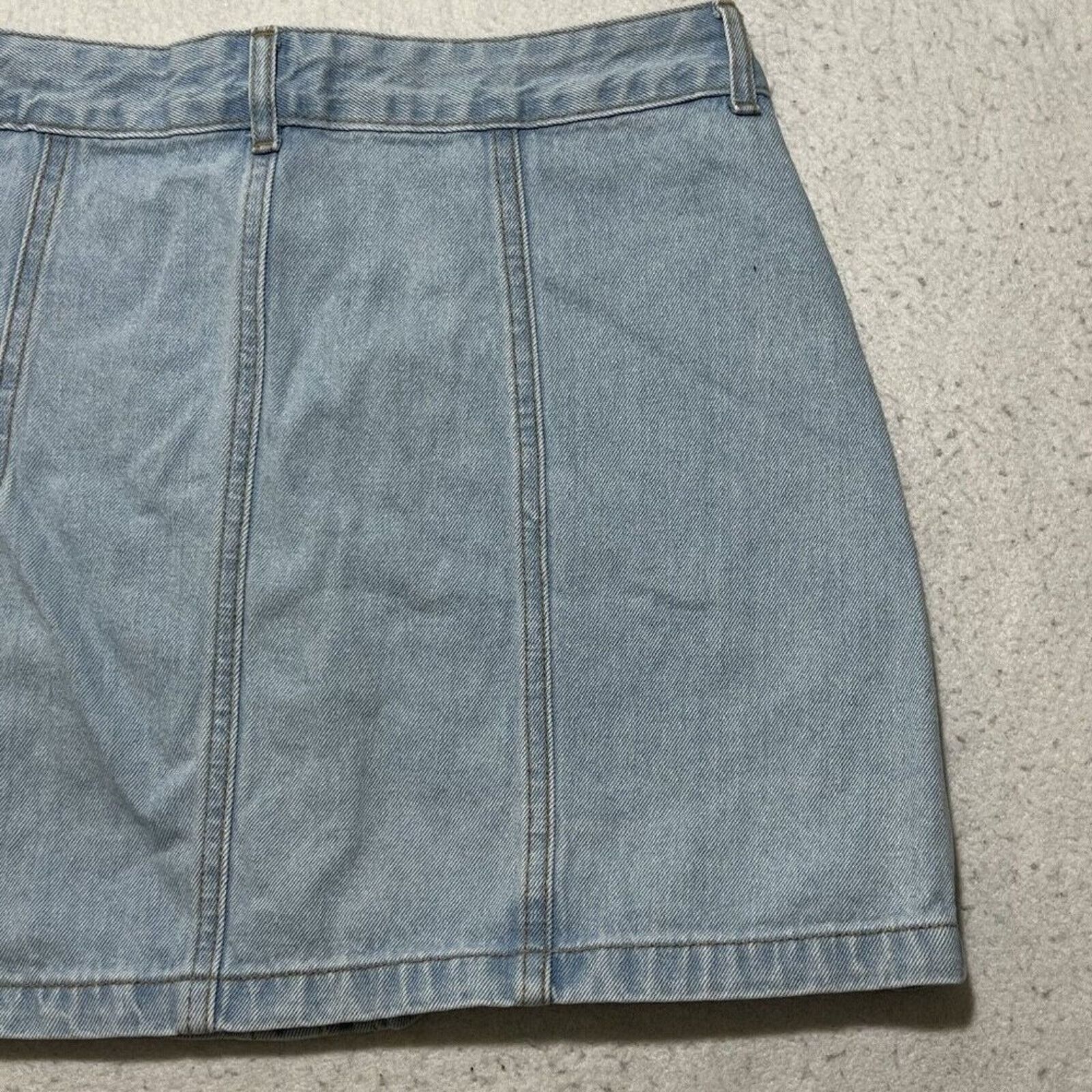 Forever 21 Forever 21 Jean Mini Skirt Metal Button Front Blue Denim Size 29" - 9 Thumbnail