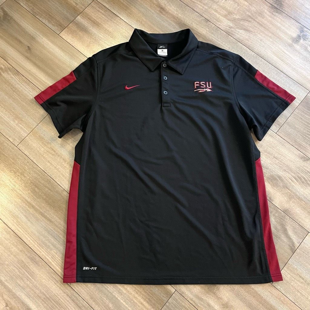 Nike Nike FSU Florida State Black Athletic Polo Men XL Bin B-201 Size US XL / EU 56 / 4 - 1 Thumbnail